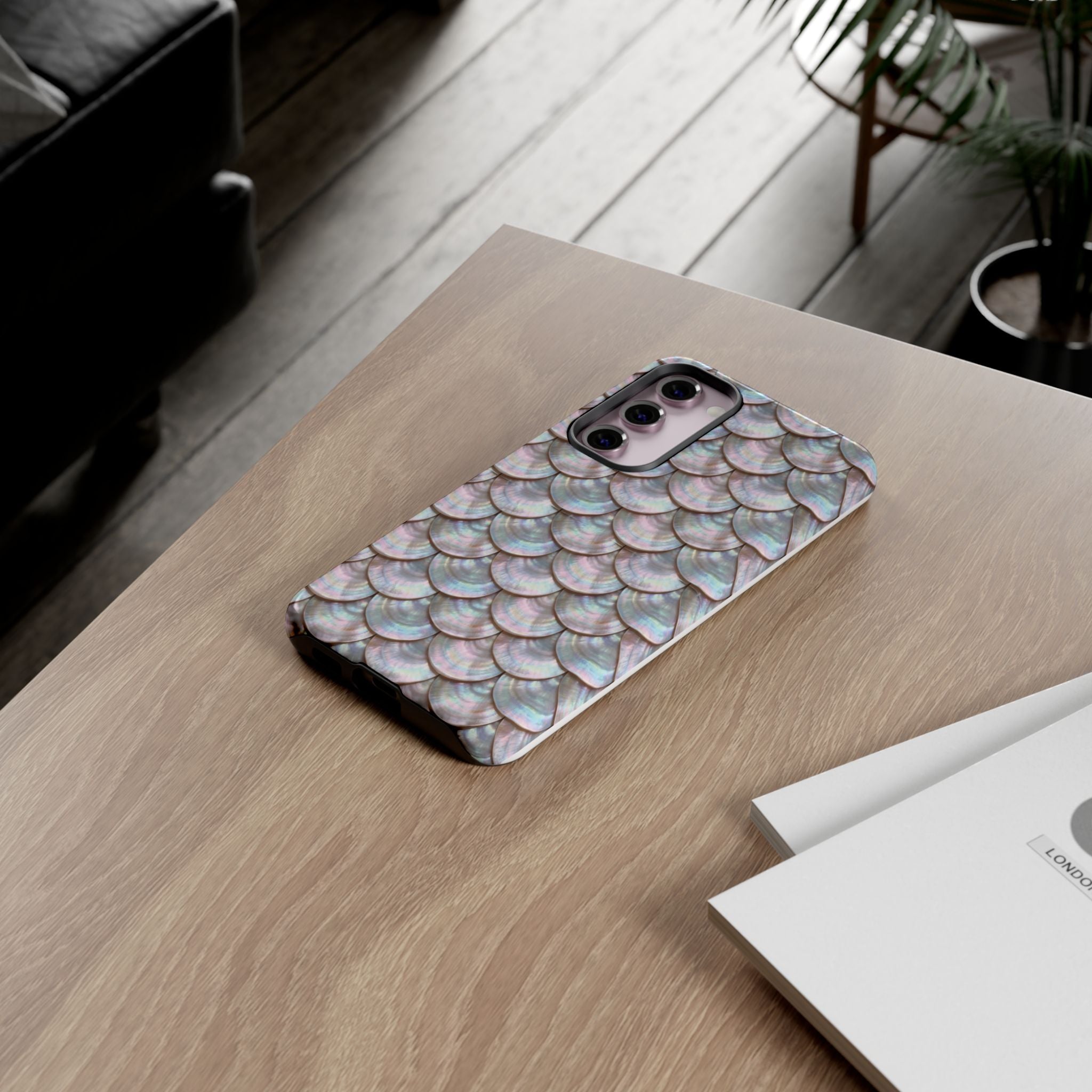 Mother of Pearl Scallop Scale Phone Case — Luxury Galaxy iPhone & Pixel