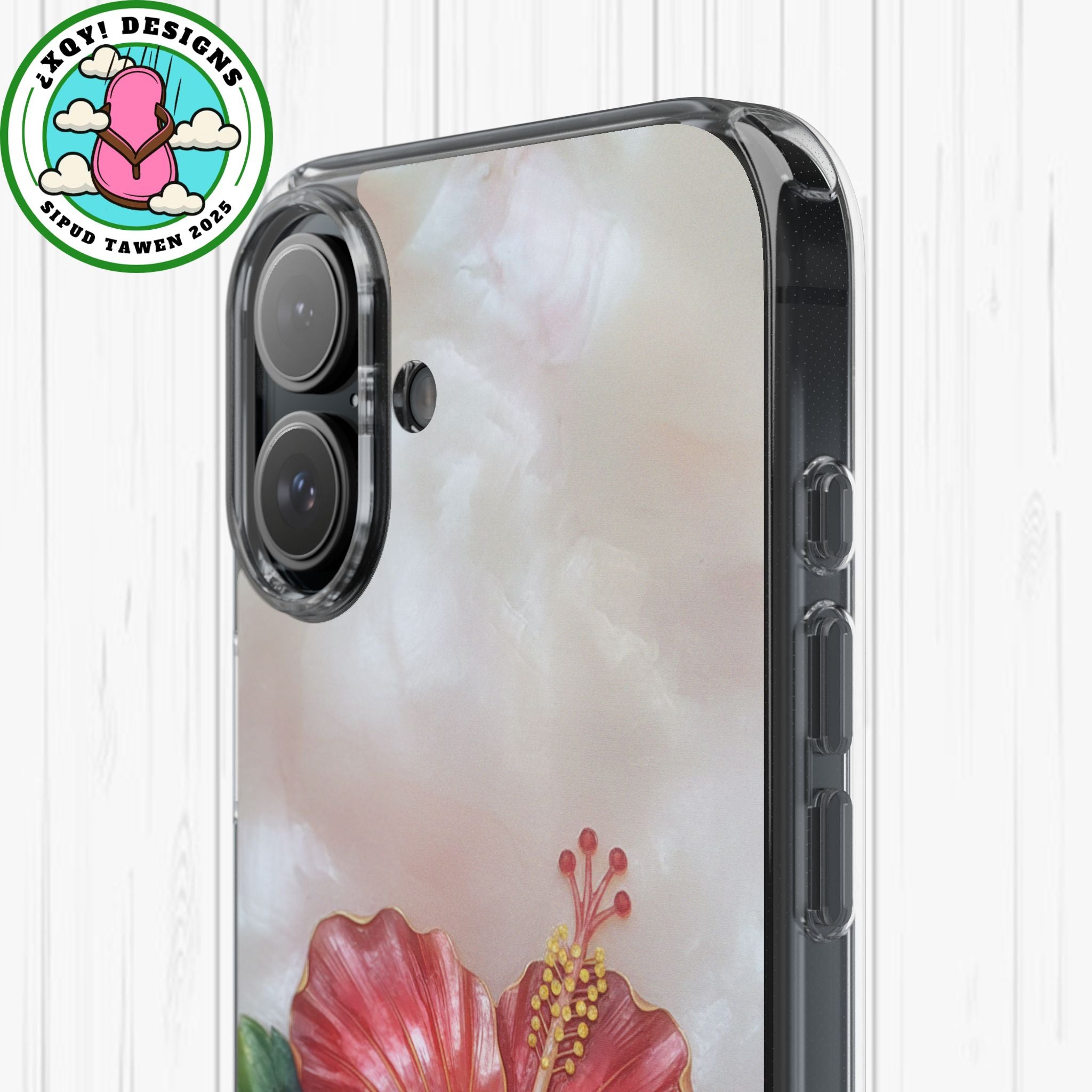 Unique Red flower art Phone Case Floral relief carving Red hibiscus sculpture Decorative tropical flower decor vibrant artistic