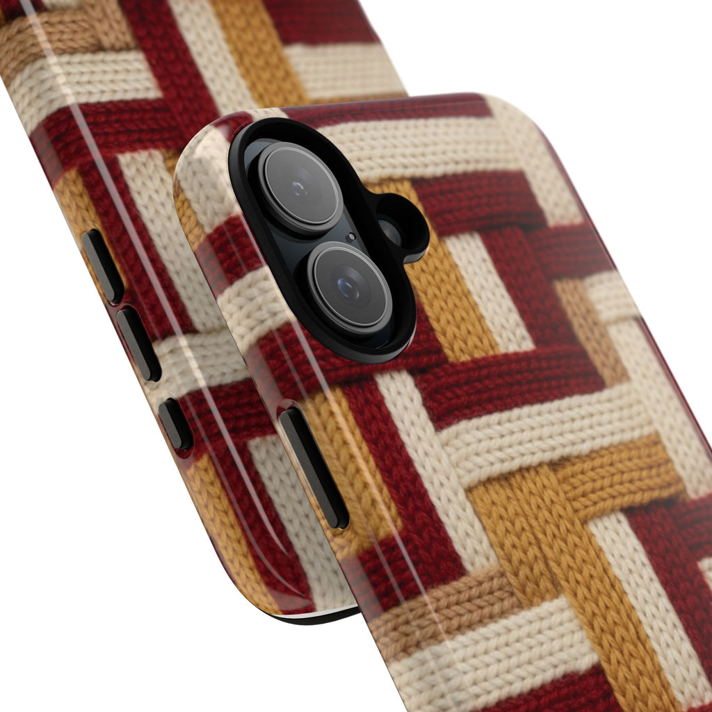 Yarn Pattern Phone Case Cozy Knit Texture Smartphone Protective Cover Elegant Design Mobile Device Cases for Samsung iPhone Pixel Models