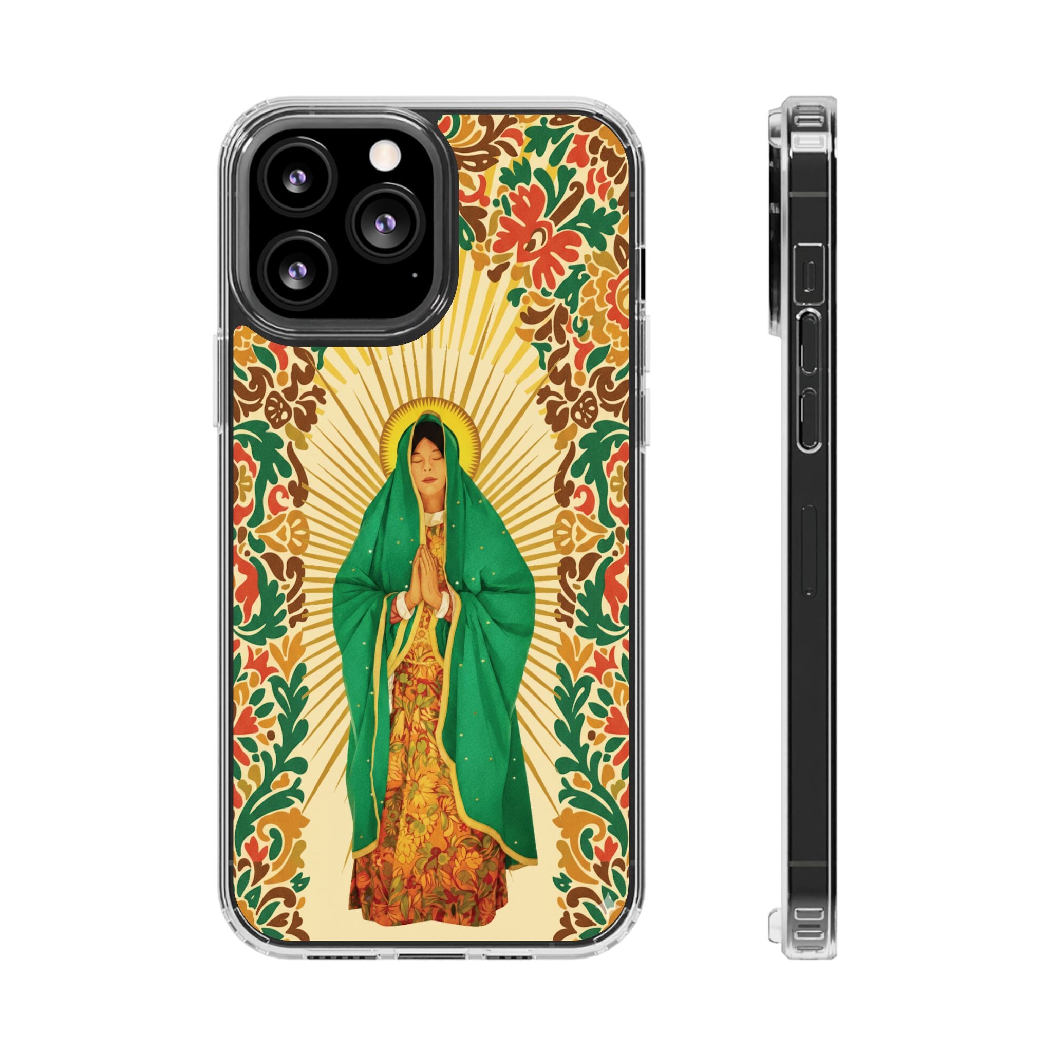Virgin of Guadalupe Phone Case — Cut-Paper Style Religious Christian iPhone Samsung Pixel