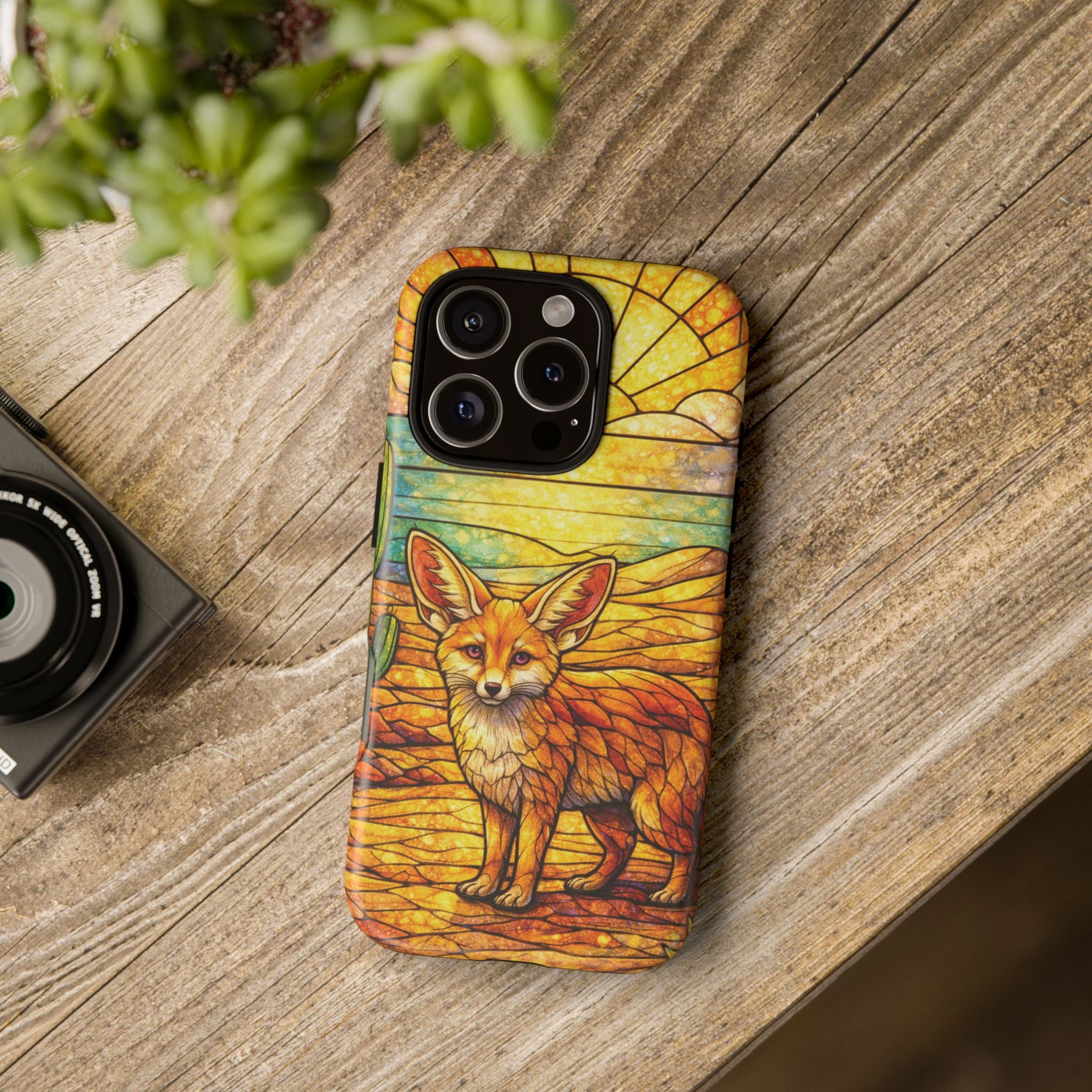 Desert Fox Stained Glass Phone Case — Galaxy & iPhone Pixel Compatible