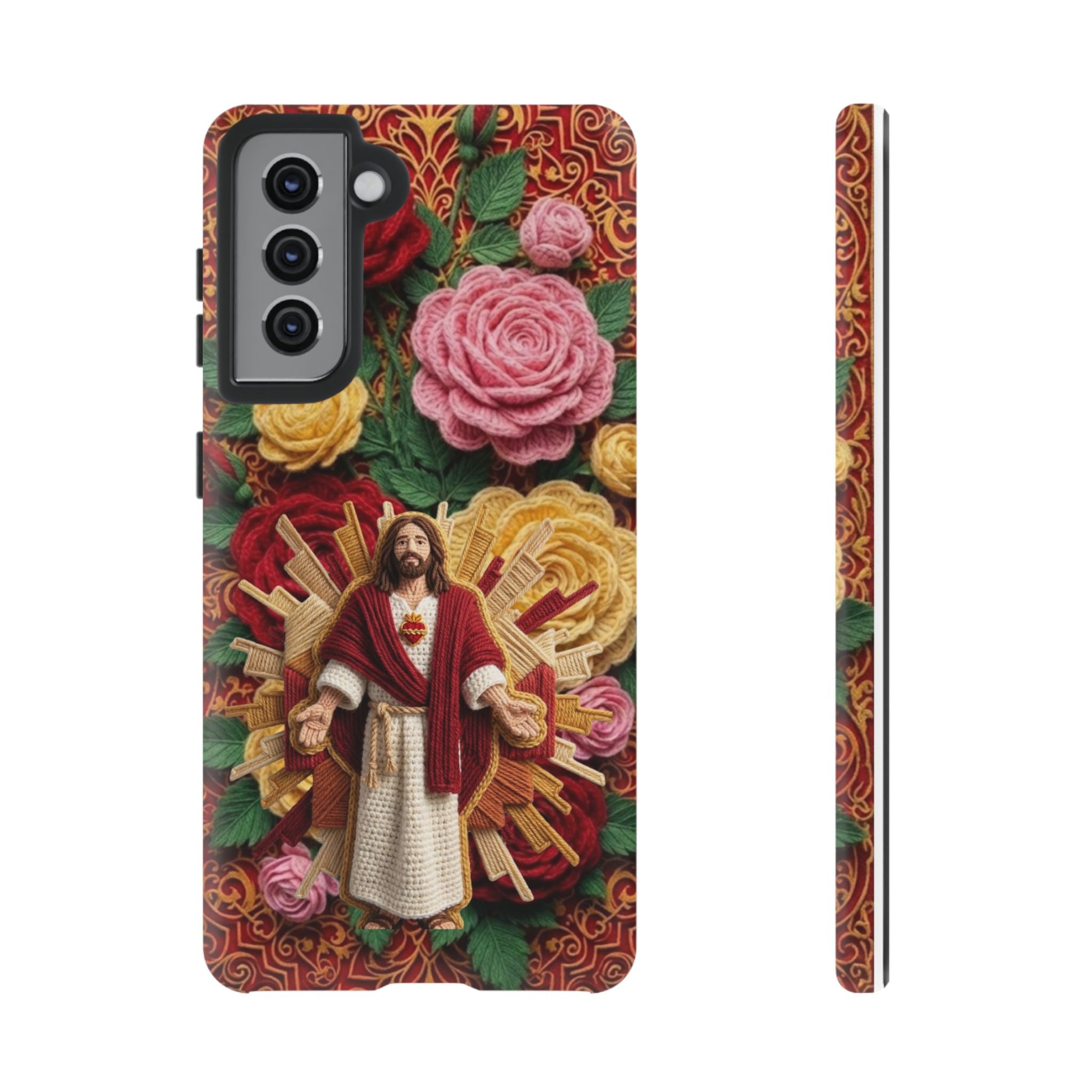 Jesus Resurrection faux-yarn phone case | Resurrection artwork phone case