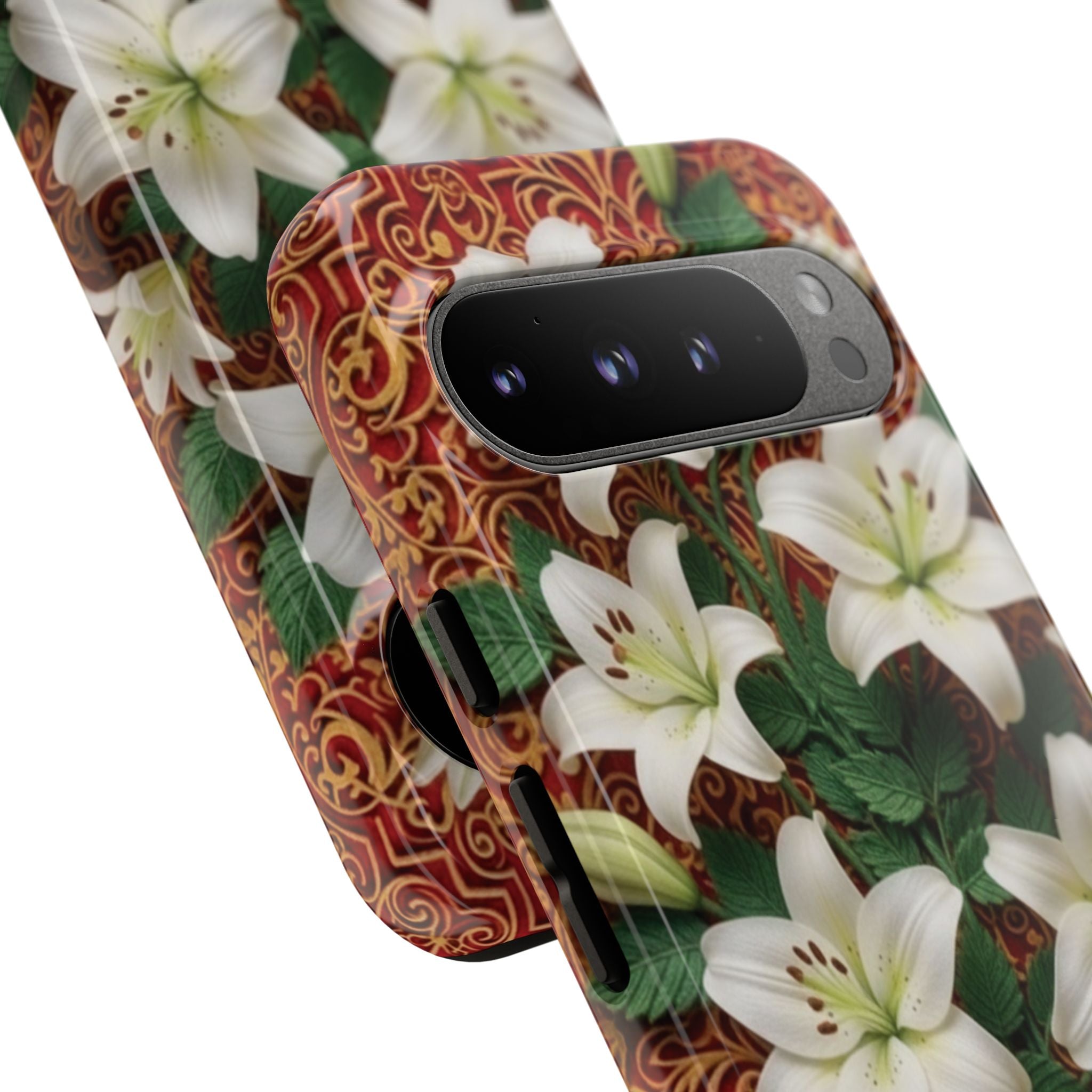 Luxury Lily Phone Case Elegant Floral Ornate Botanical Style Pristine White Bloom Motif Unique Accessory for iPhone Samsung Pixel Devices