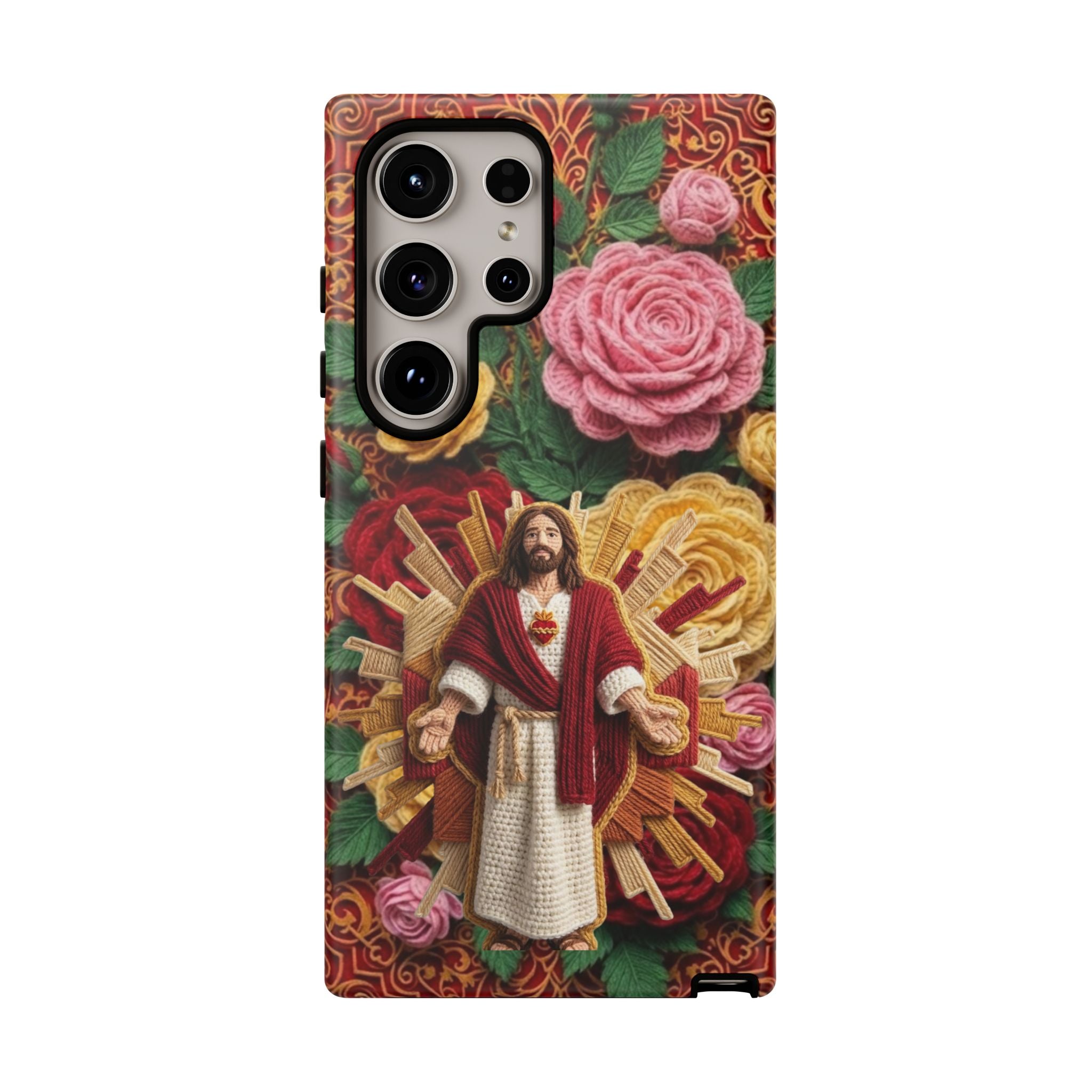 Jesus Resurrection faux-yarn phone case | Resurrection artwork phone case