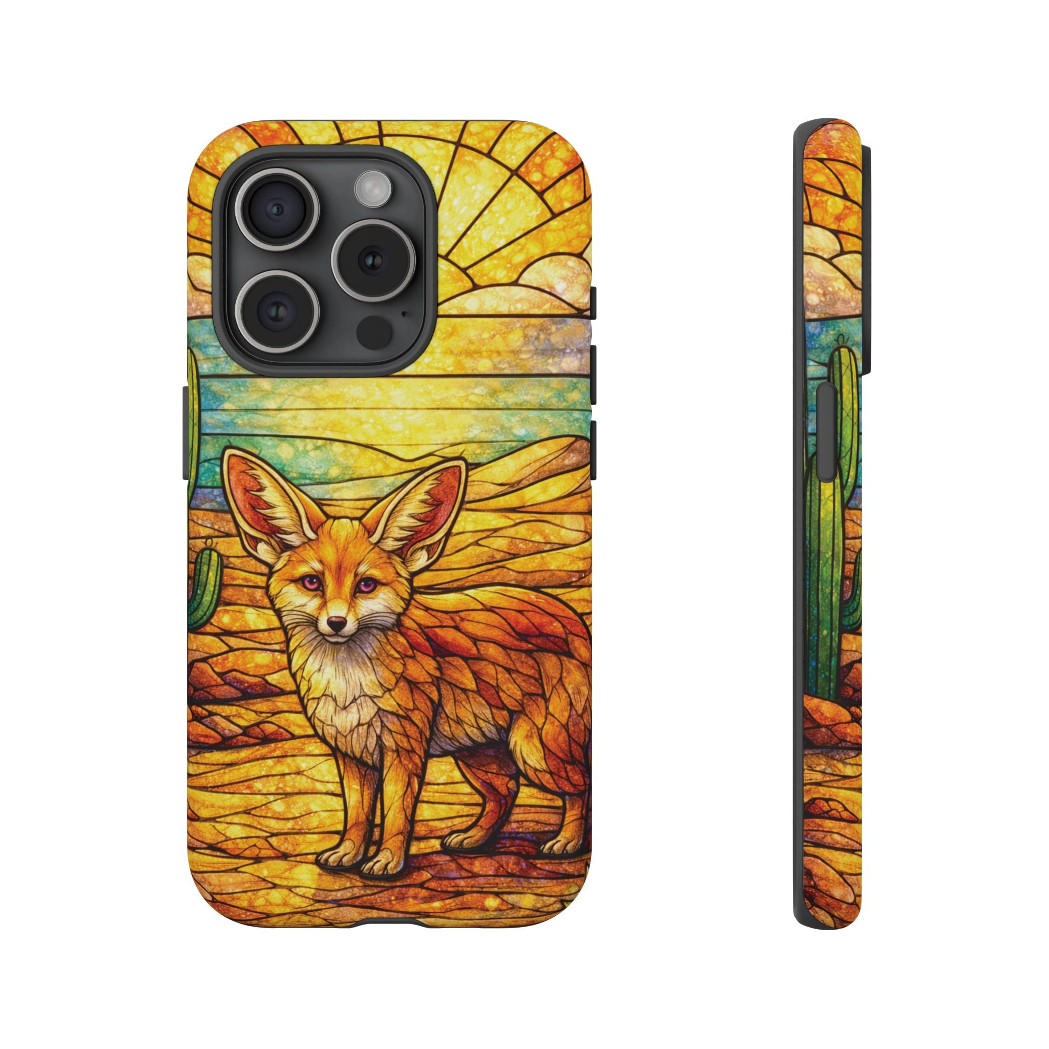 Desert Fox Stained Glass Phone Case — Galaxy & iPhone Pixel Compatible