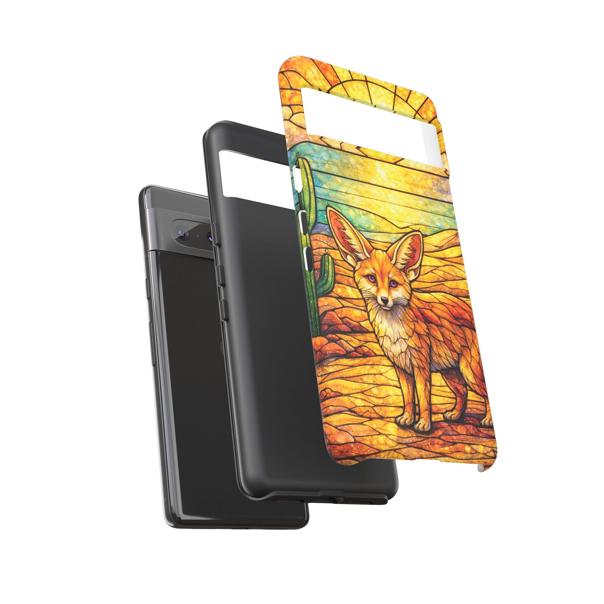 Desert Fox Stained Glass Phone Case — Galaxy & iPhone Pixel Compatible