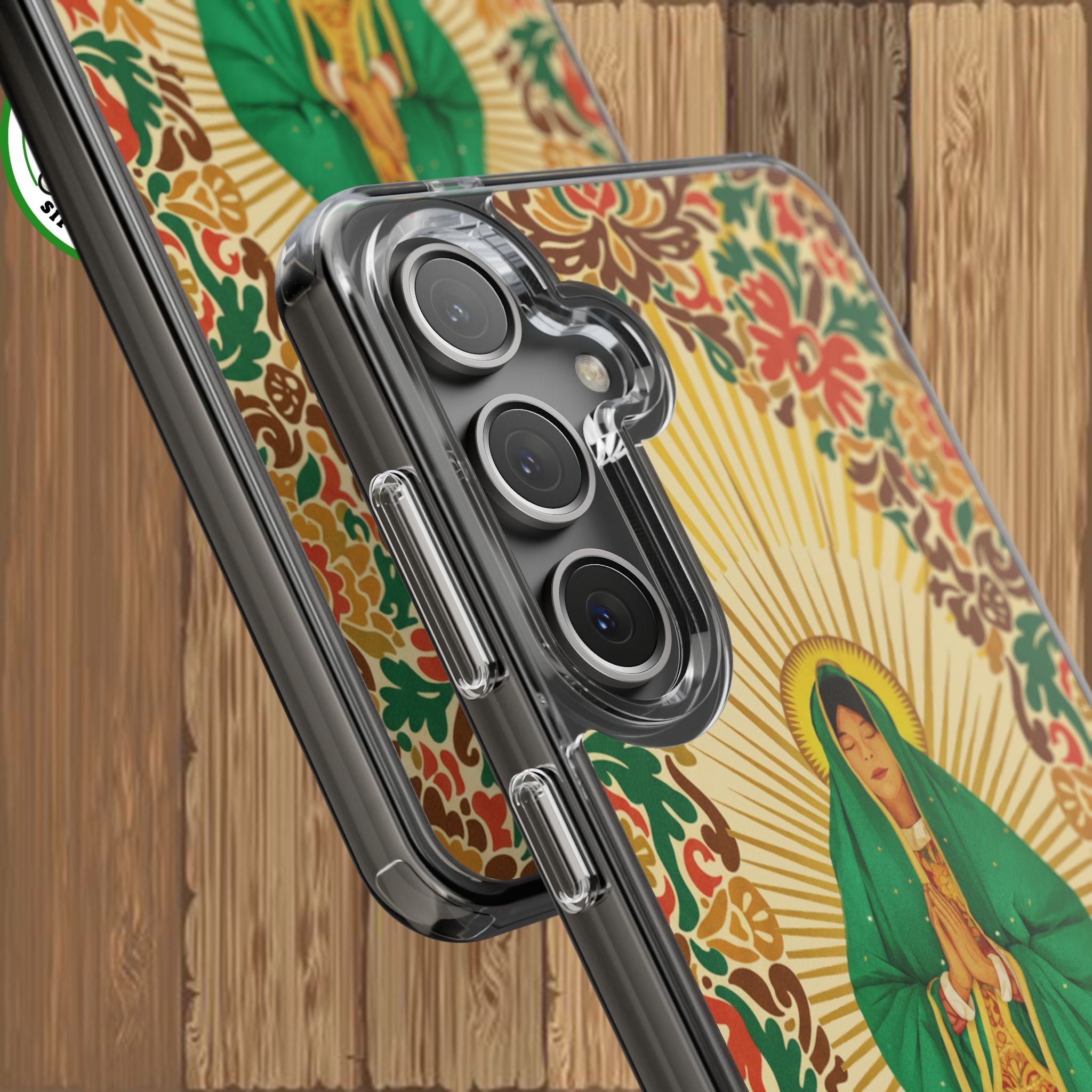 Virgin of Guadalupe Phone Case — Cut-Paper Style Religious Christian iPhone Samsung Pixel