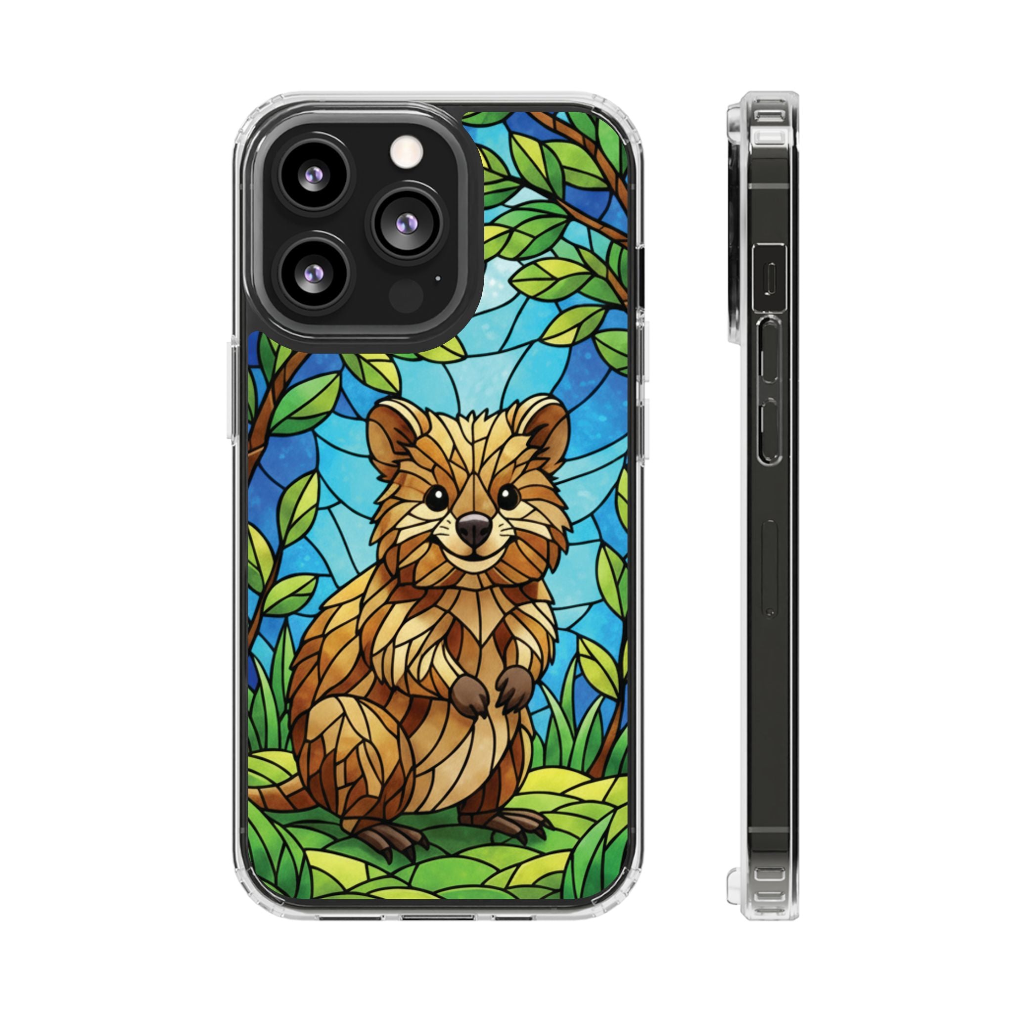 Quokka Phone Case Design Art Mobile Cover Phone Protection Device Skin Animal Print Stained Glass Art Australian Wildlife Gift Idea Phone