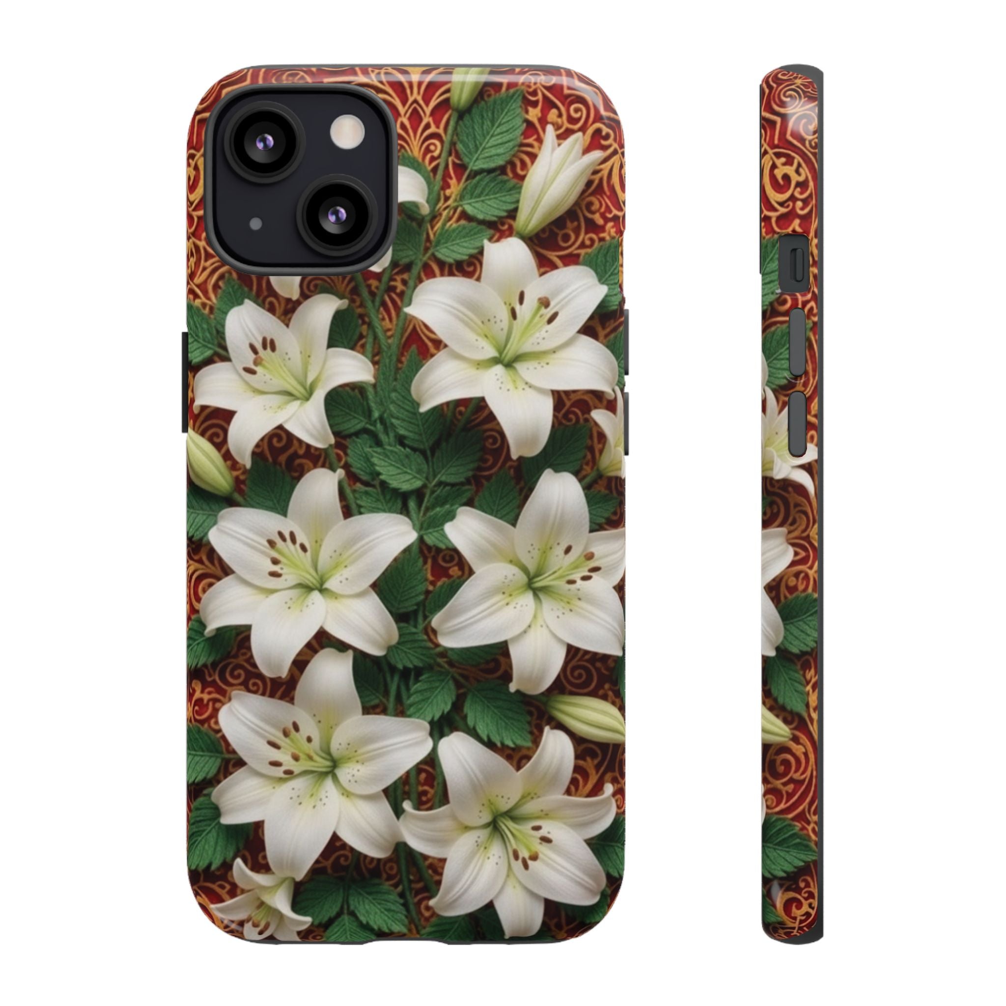 Luxury Lily Phone Case Elegant Floral Ornate Botanical Style Pristine White Bloom Motif Unique Accessory for iPhone Samsung Pixel Devices