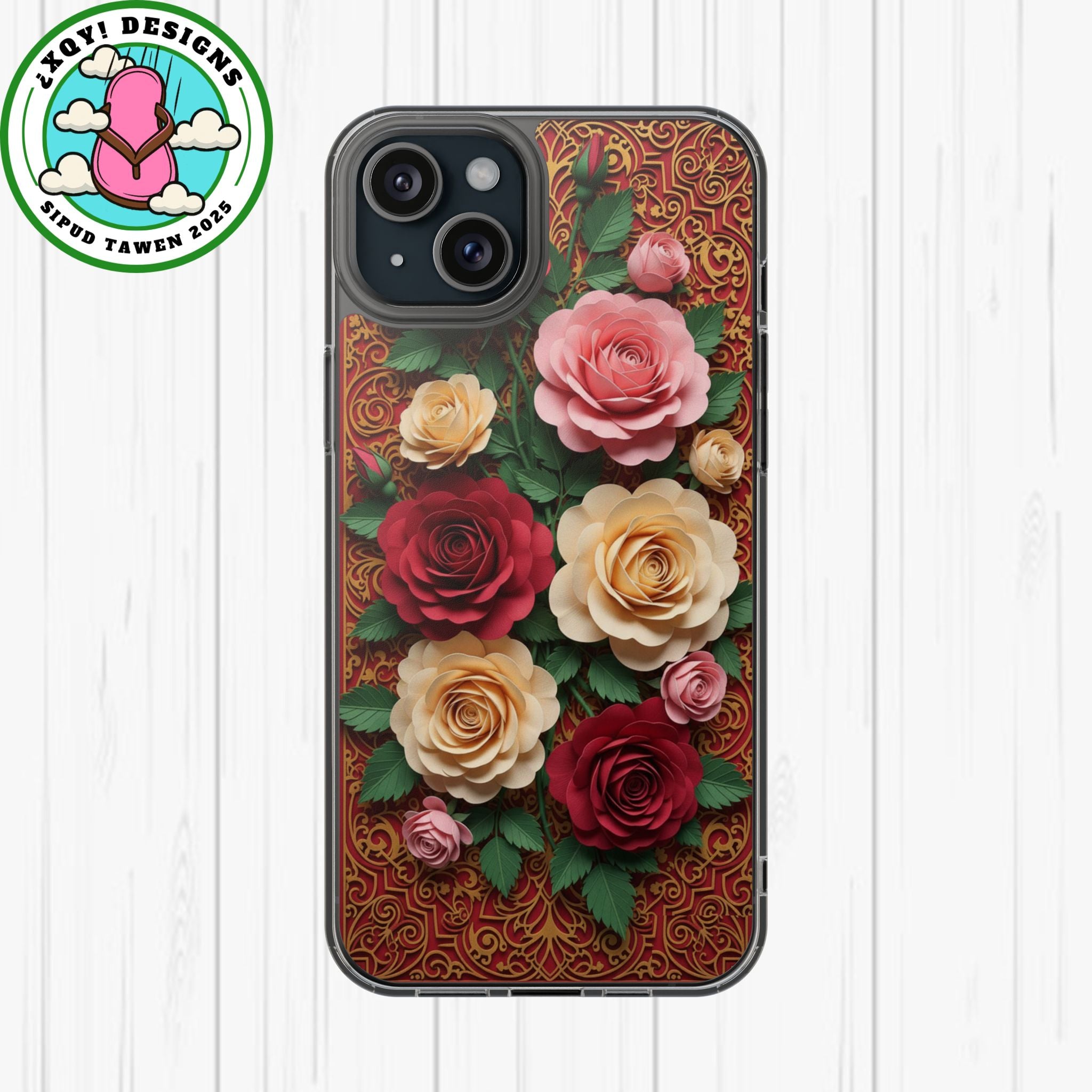 Cut-Paper Rose Bouquet Phone Case