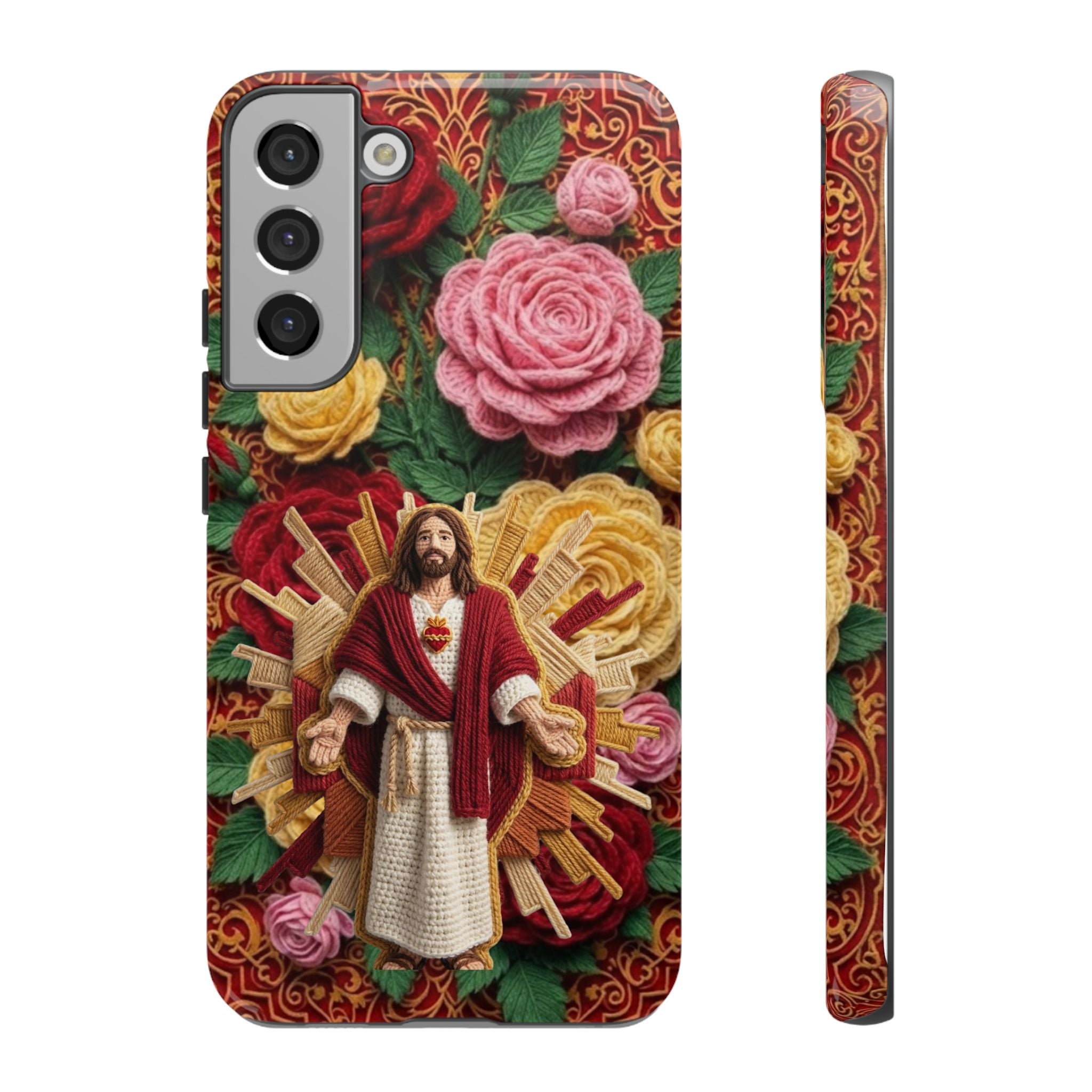 Jesus Resurrection faux-yarn phone case | Resurrection artwork phone case