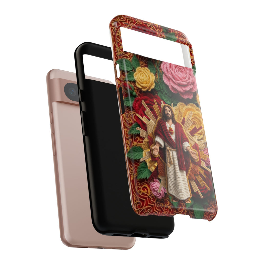 Jesus Resurrection faux-yarn phone case | Resurrection artwork phone case