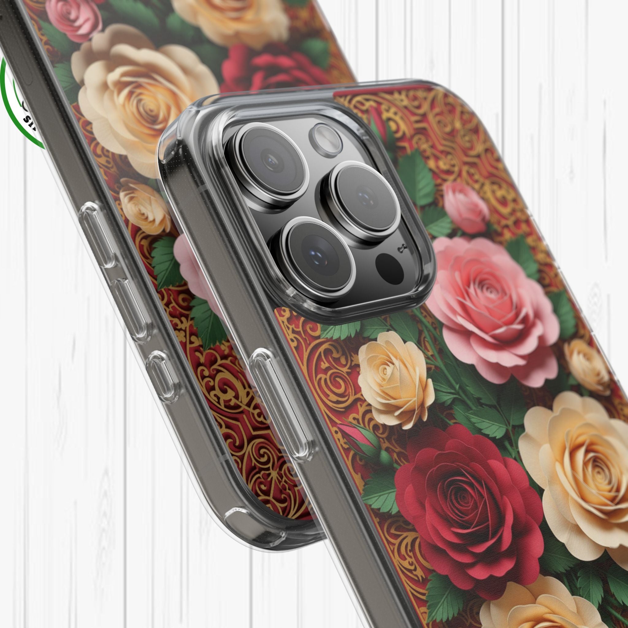 Cut-Paper Rose Bouquet Phone Case