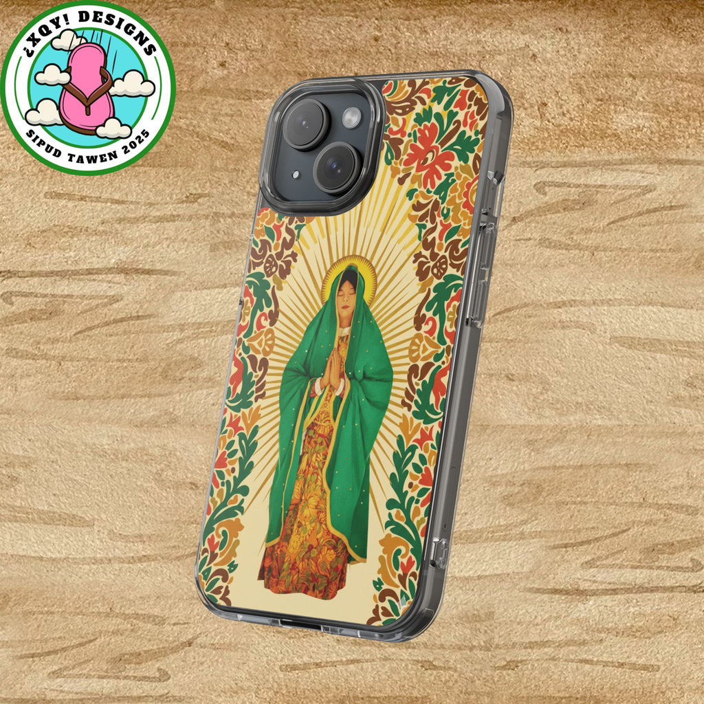 Virgin of Guadalupe Phone Case — Cut-Paper Style Religious Christian iPhone Samsung Pixel