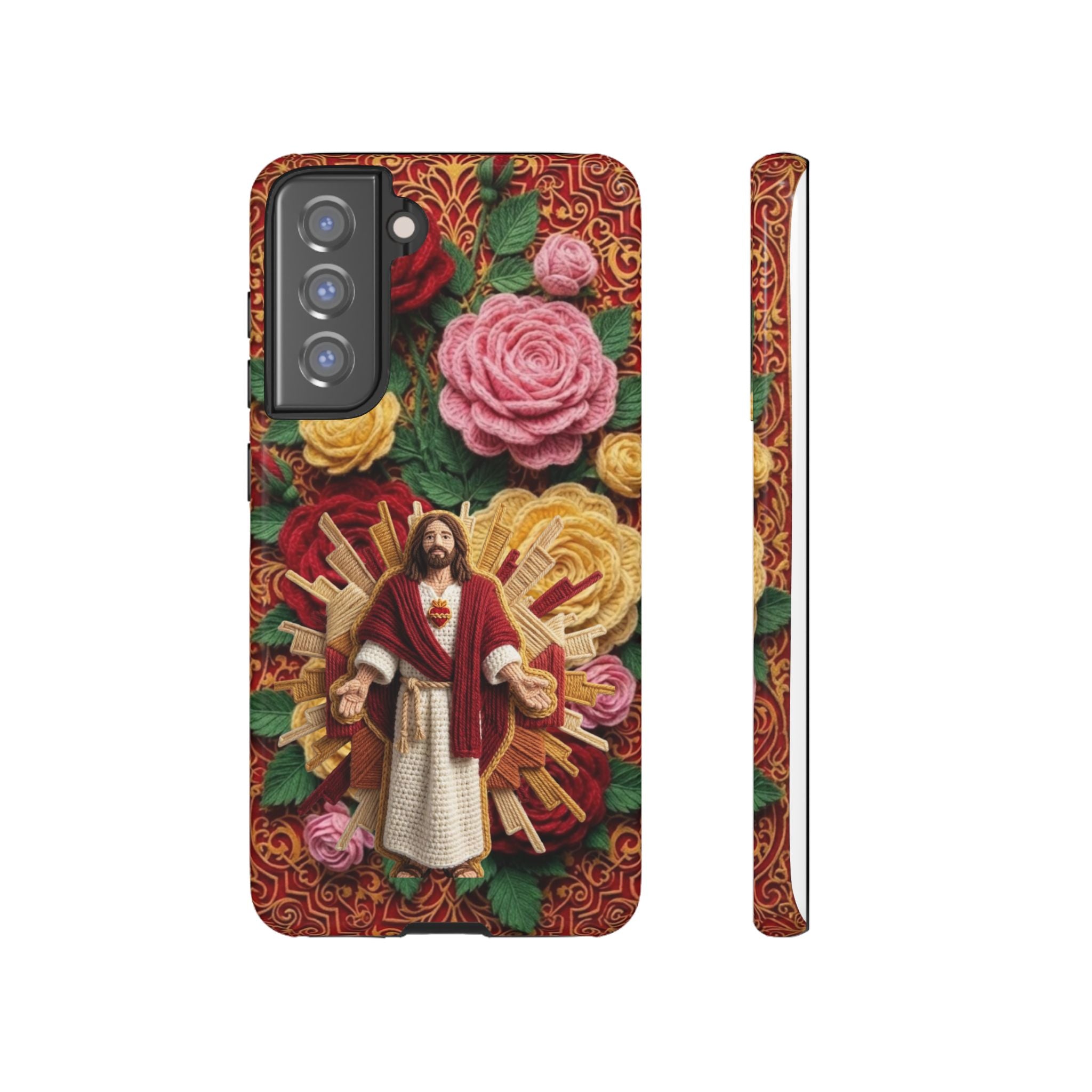 Jesus Resurrection faux-yarn phone case | Resurrection artwork phone case