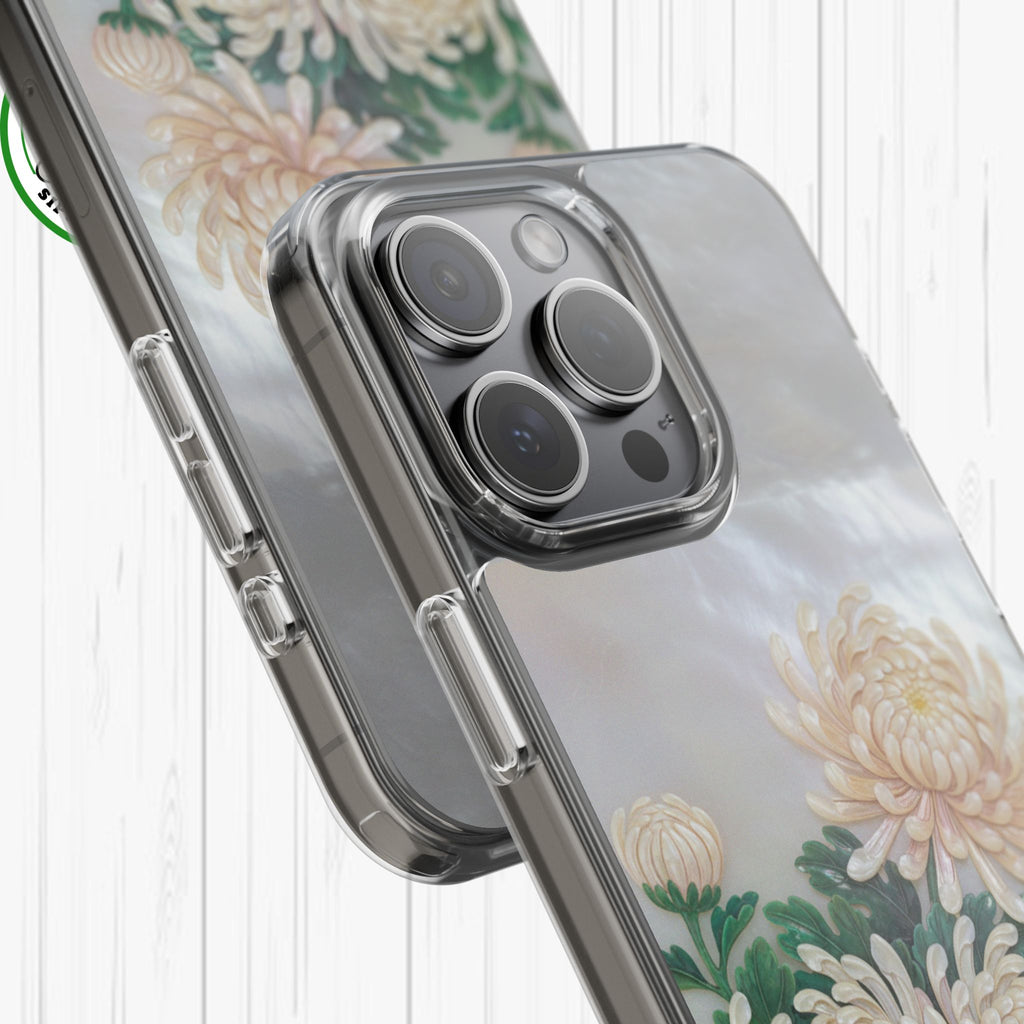 Mother of pearl inlay Phone Case Nacre art panel Chinese mother of pearl flowers Chrysanthemum wall art design elegant luxury  gift