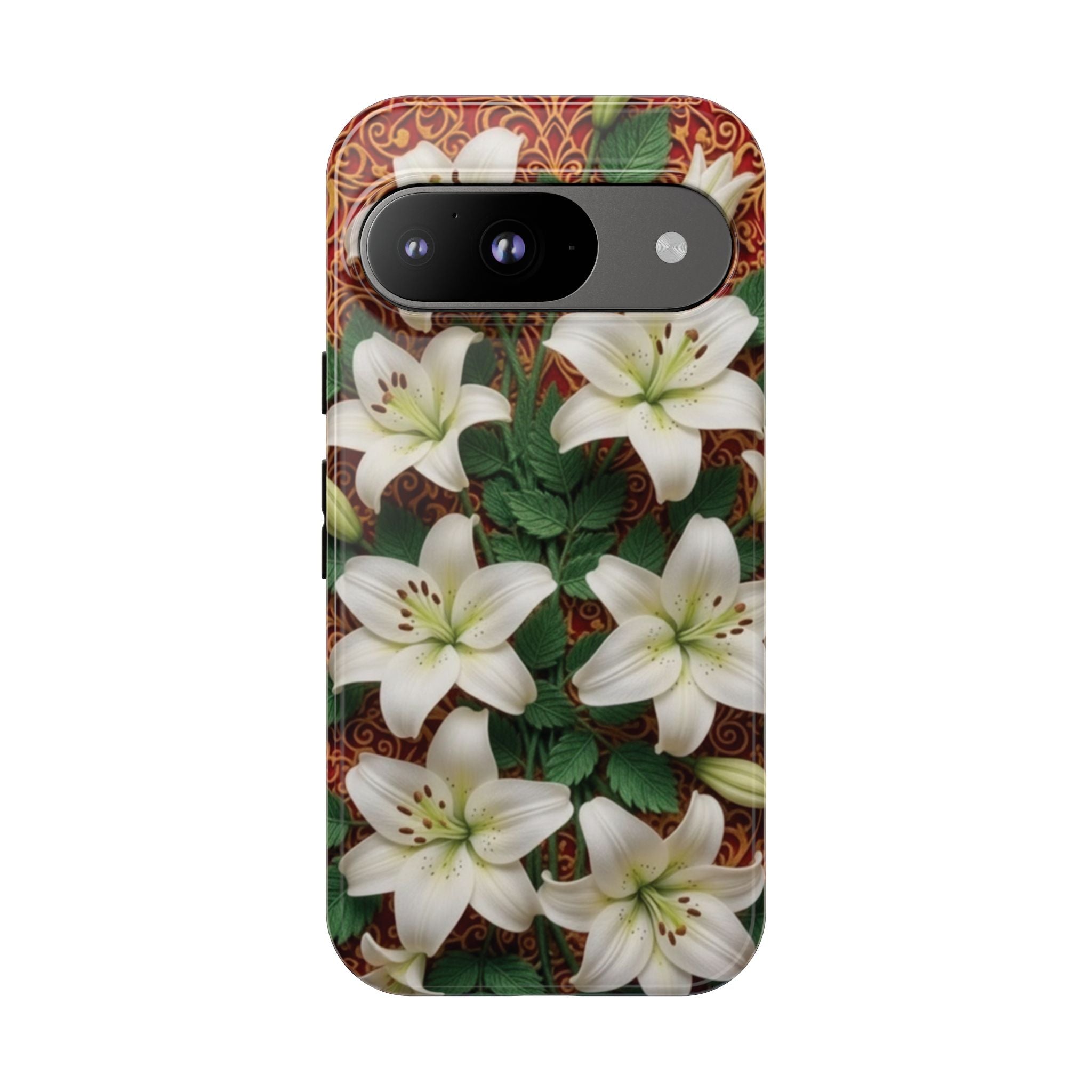 Luxury Lily Phone Case Elegant Floral Ornate Botanical Style Pristine White Bloom Motif Unique Accessory for iPhone Samsung Pixel Devices