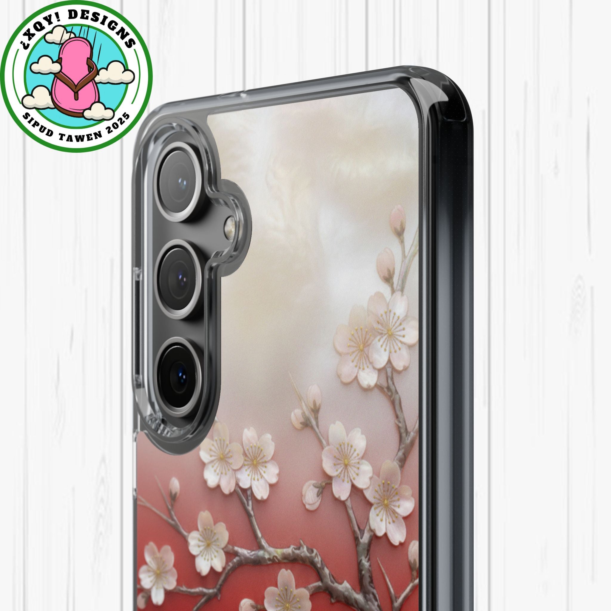 Mother of Pearl Floral Phone Case Elegant Sakura Design Asian Inspired Shell Inlay Artwork Japanese Blossom Decor Mobile Cover