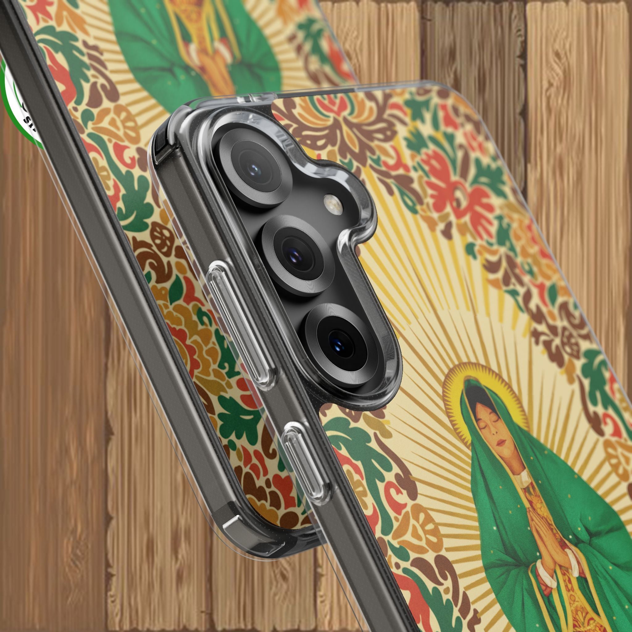 Virgin of Guadalupe Phone Case — Cut-Paper Style Religious Christian iPhone Samsung Pixel