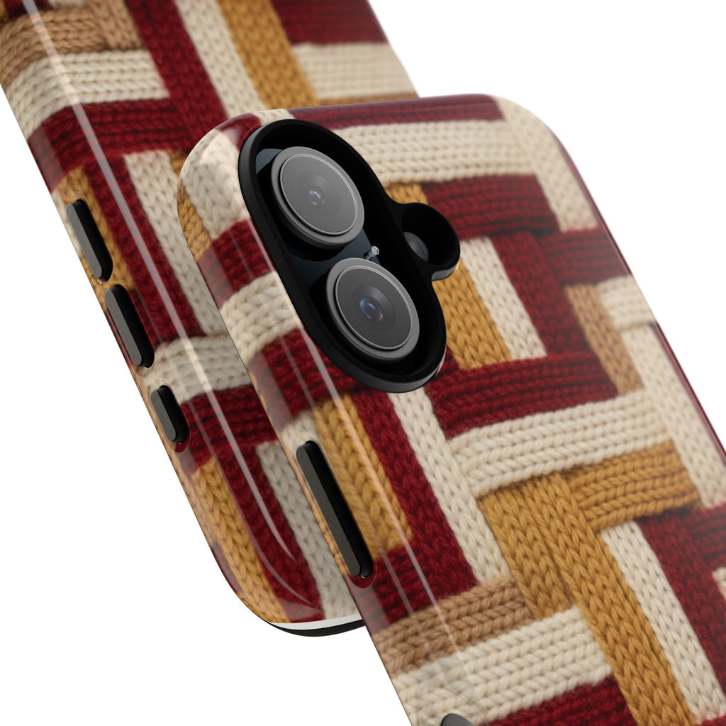 Yarn Pattern Phone Case Cozy Knit Texture Smartphone Protective Cover Elegant Design Mobile Device Cases for Samsung iPhone Pixel Models