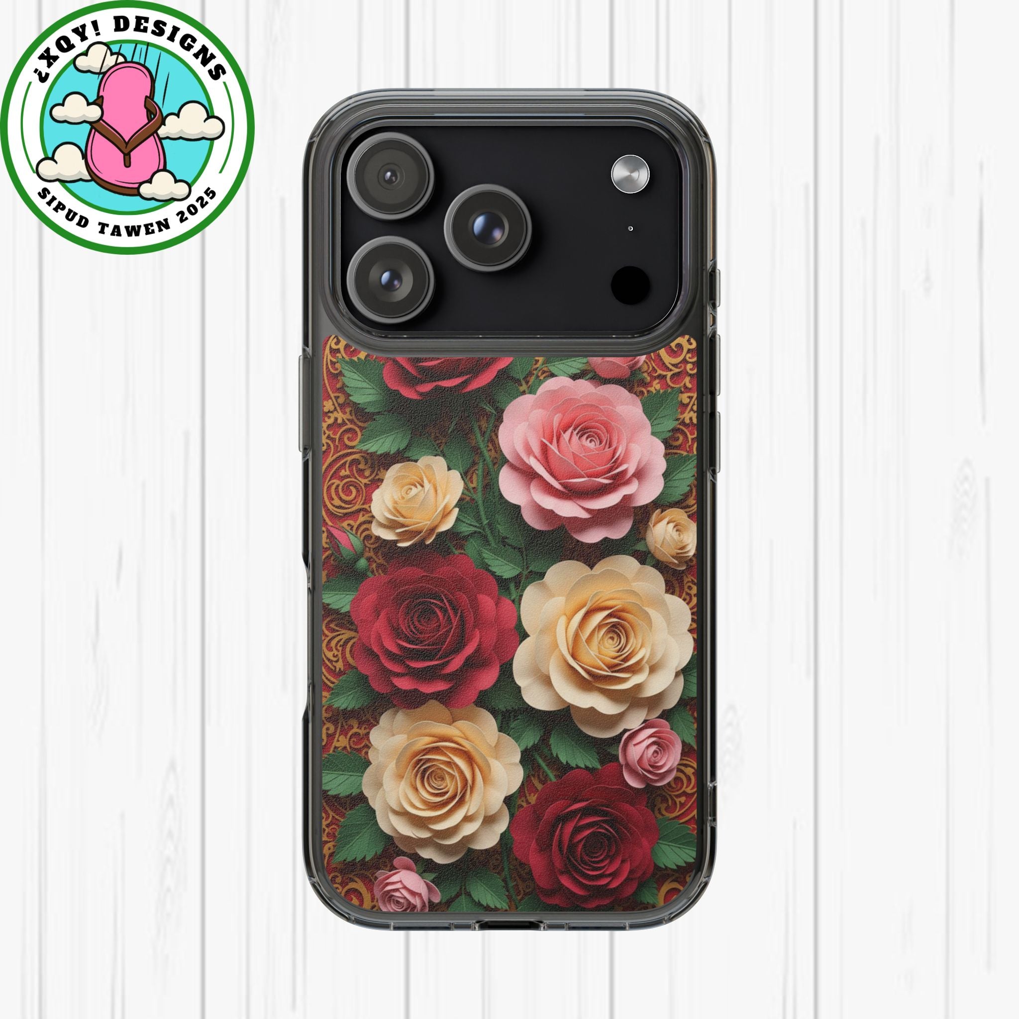 Cut-Paper Rose Bouquet Phone Case