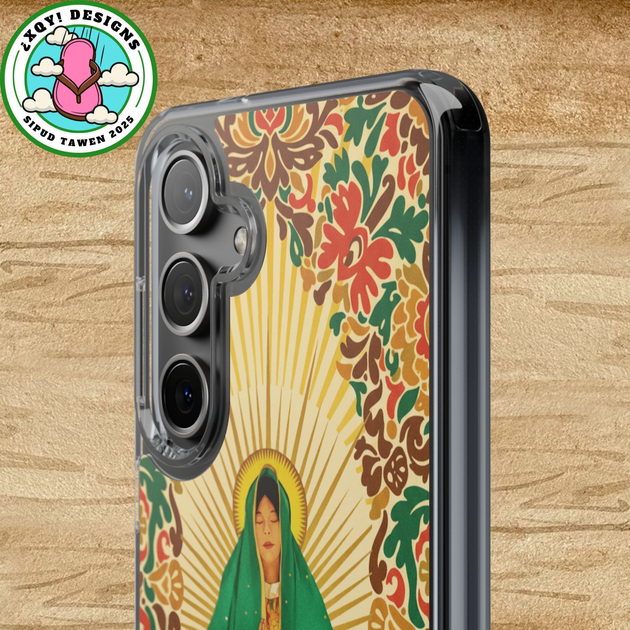 Virgin of Guadalupe Phone Case — Cut-Paper Style Religious Christian iPhone Samsung Pixel