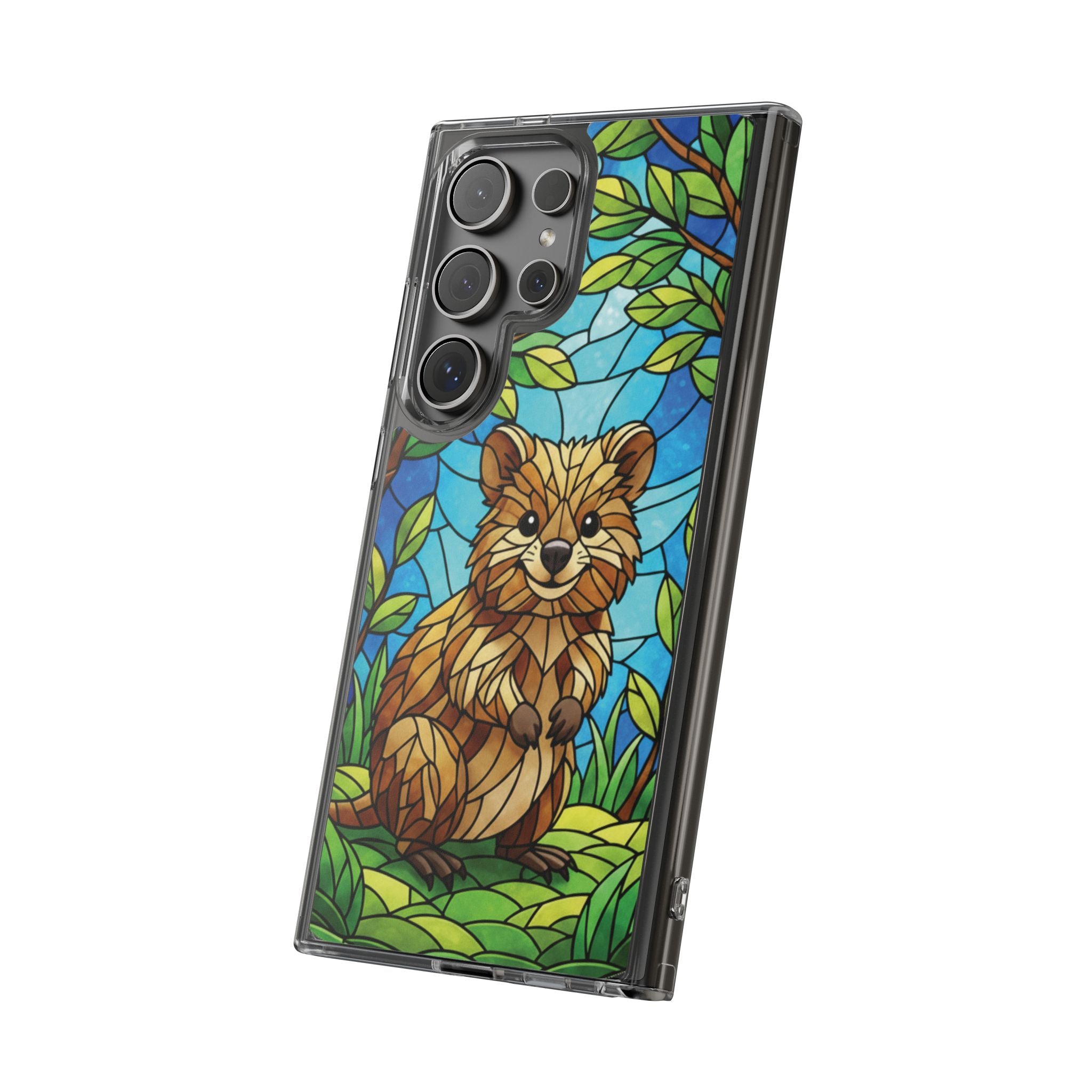 Quokka Phone Case Design Art Mobile Cover Phone Protection Device Skin Animal Print Stained Glass Art Australian Wildlife Gift Idea Phone