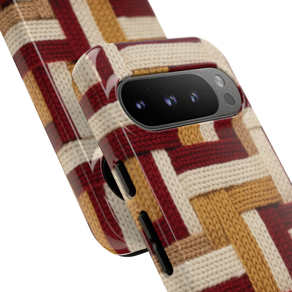 Yarn Pattern Phone Case Cozy Knit Texture Smartphone Protective Cover Elegant Design Mobile Device Cases for Samsung iPhone Pixel Models