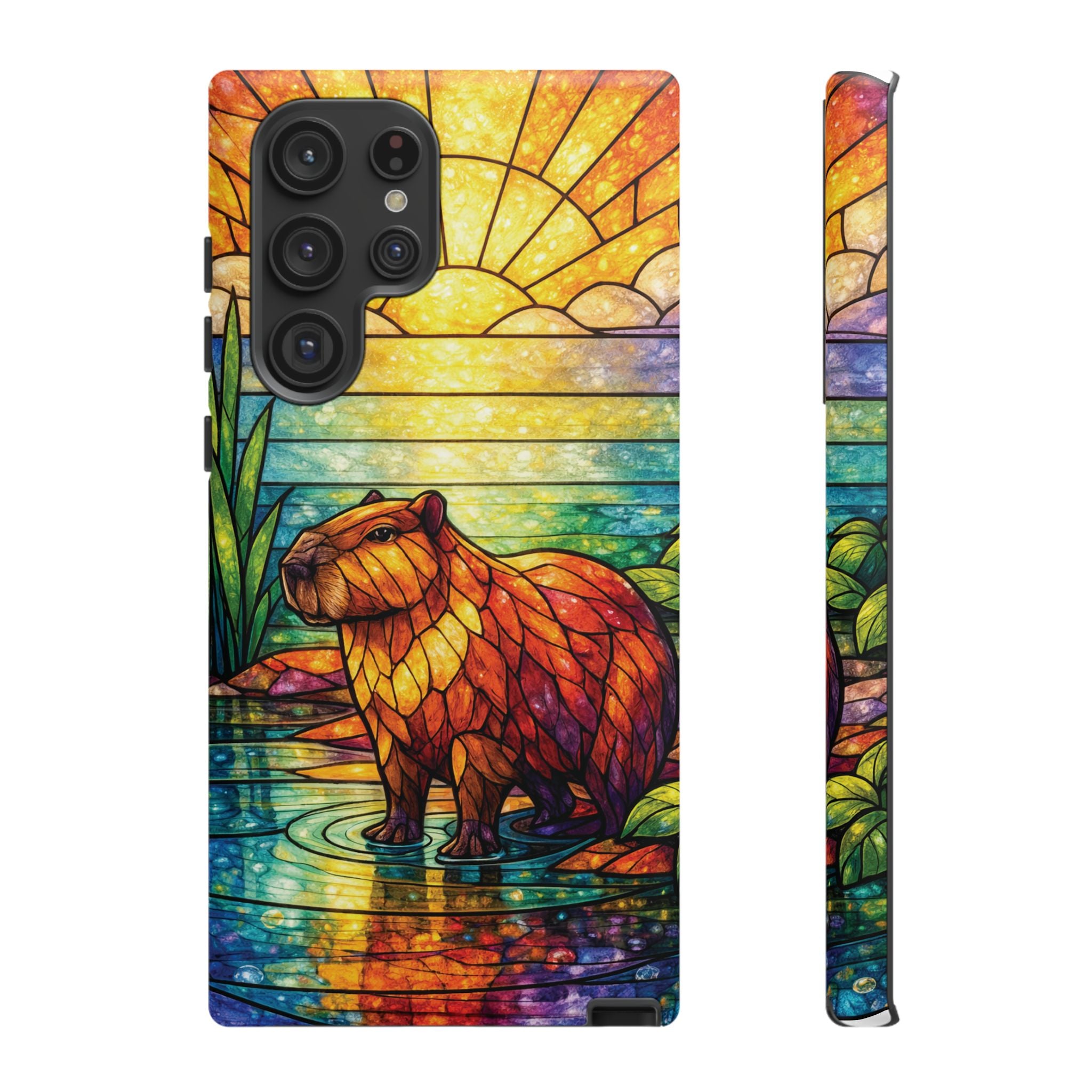 Capybara Stained Glass Galaxy Phone Case — "Tough Cases"