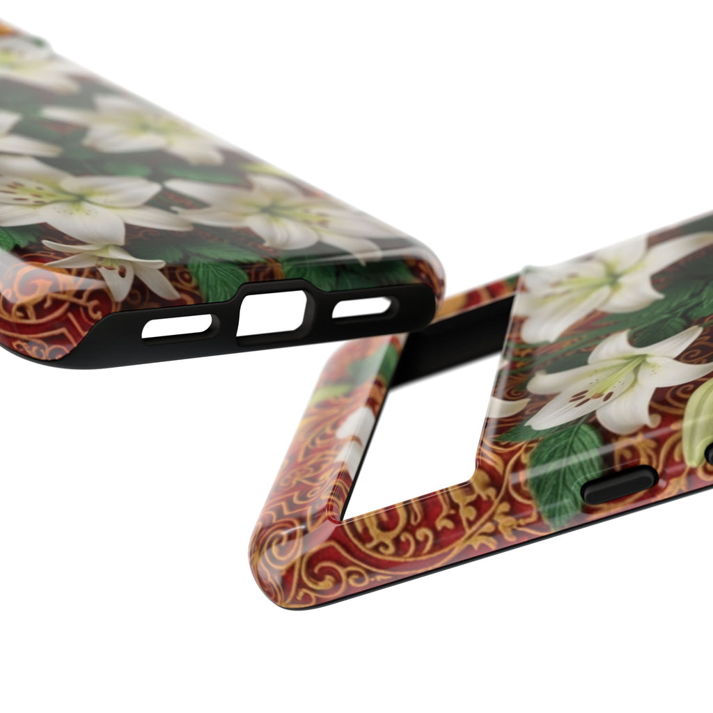 Luxury Lily Phone Case Elegant Floral Ornate Botanical Style Pristine White Bloom Motif Unique Accessory for iPhone Samsung Pixel Devices