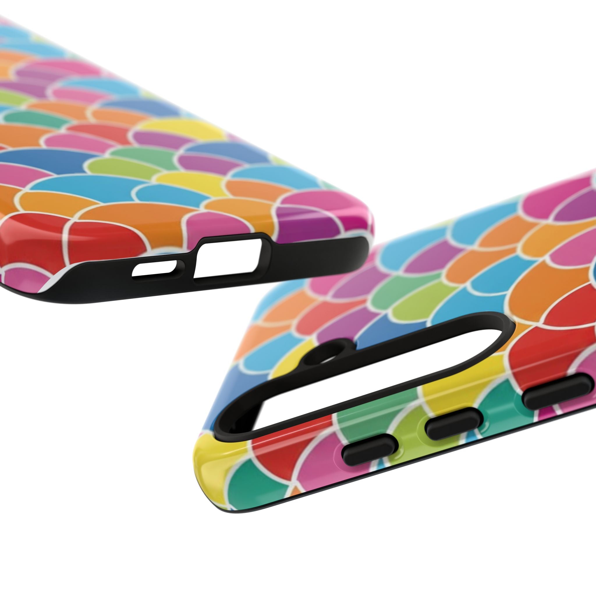 Colorful Scallop Pattern Phone Case Vibrant Protective Mermaid Scales Cover Eye-Catching Abstract Design for Samsung iPhone Pixel Models