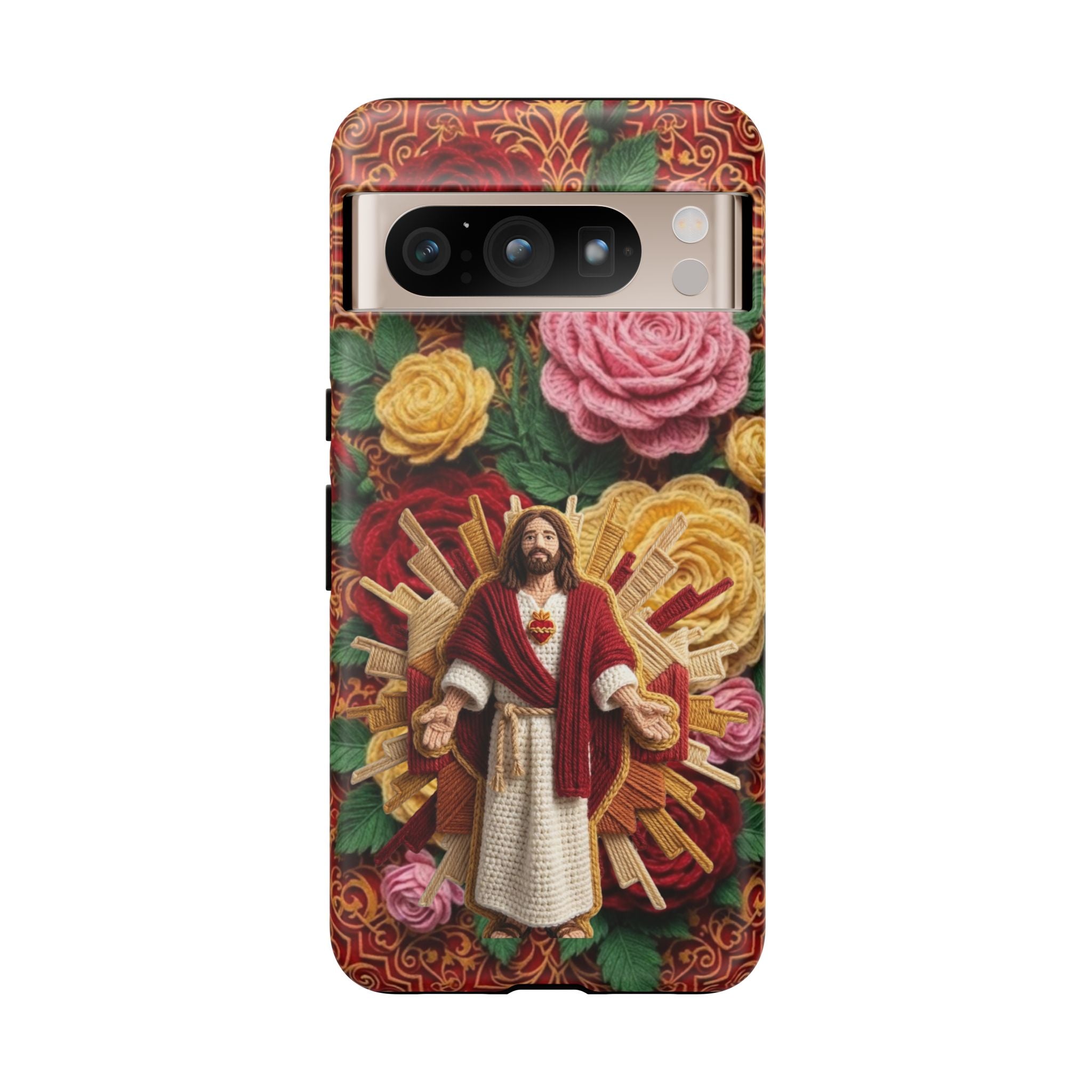 Jesus Resurrection faux-yarn phone case | Resurrection artwork phone case