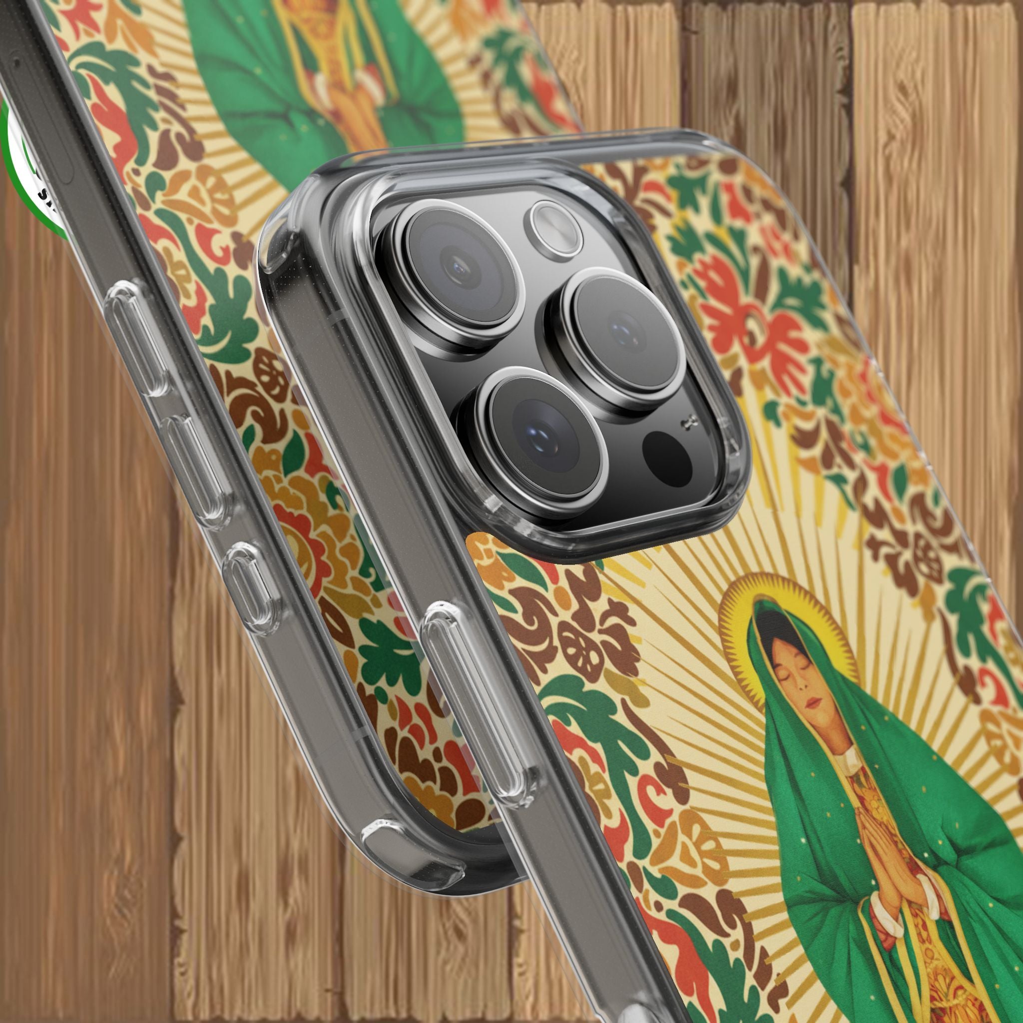 Virgin of Guadalupe Phone Case — Cut-Paper Style Religious Christian iPhone Samsung Pixel