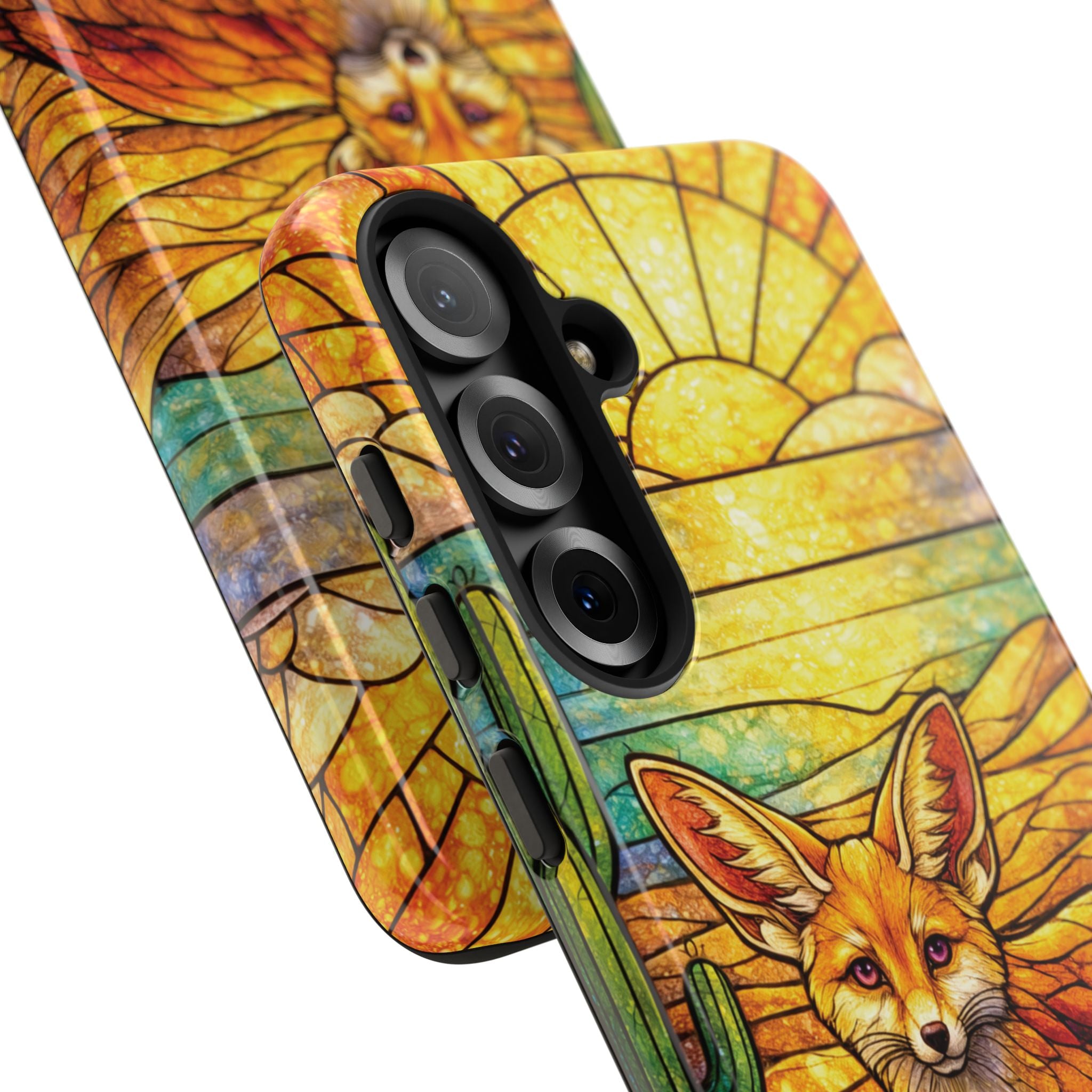 Desert Fox Stained Glass Phone Case — Galaxy & iPhone Pixel Compatible