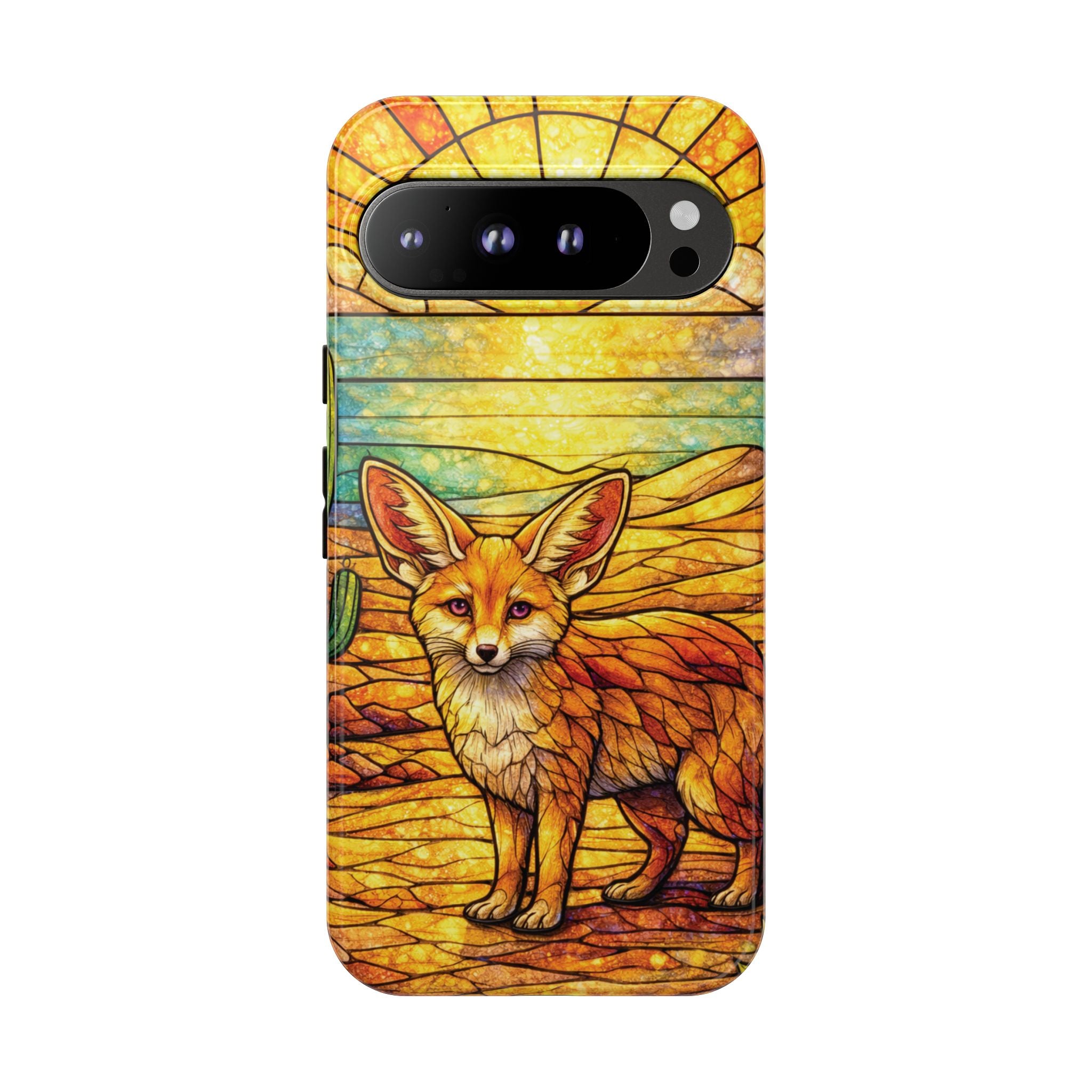 Desert Fox Stained Glass Phone Case — Galaxy & iPhone Pixel Compatible
