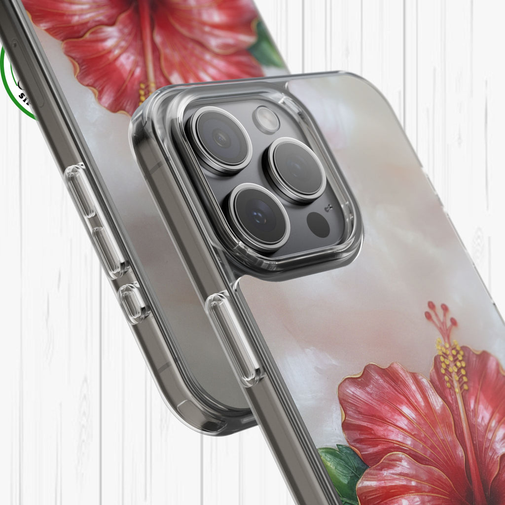 Unique Red flower art Phone Case Floral relief carving Red hibiscus sculpture Decorative tropical flower decor vibrant artistic