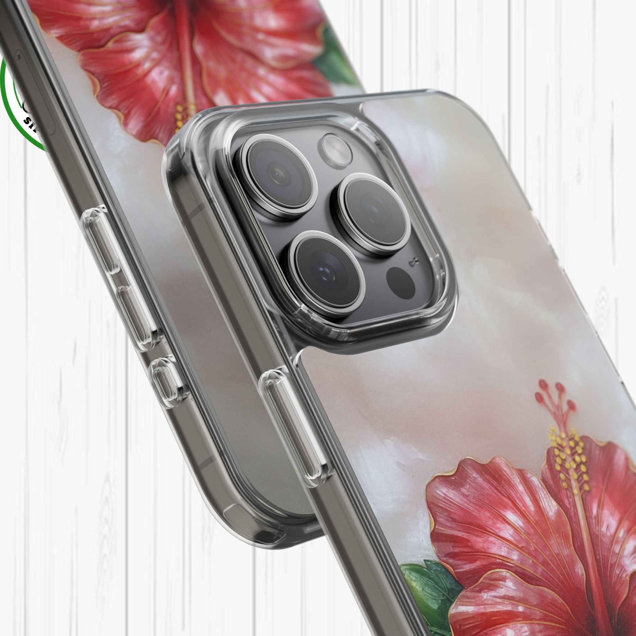 Unique Red flower art Phone Case Floral relief carving Red hibiscus sculpture Decorative tropical flower decor vibrant artistic