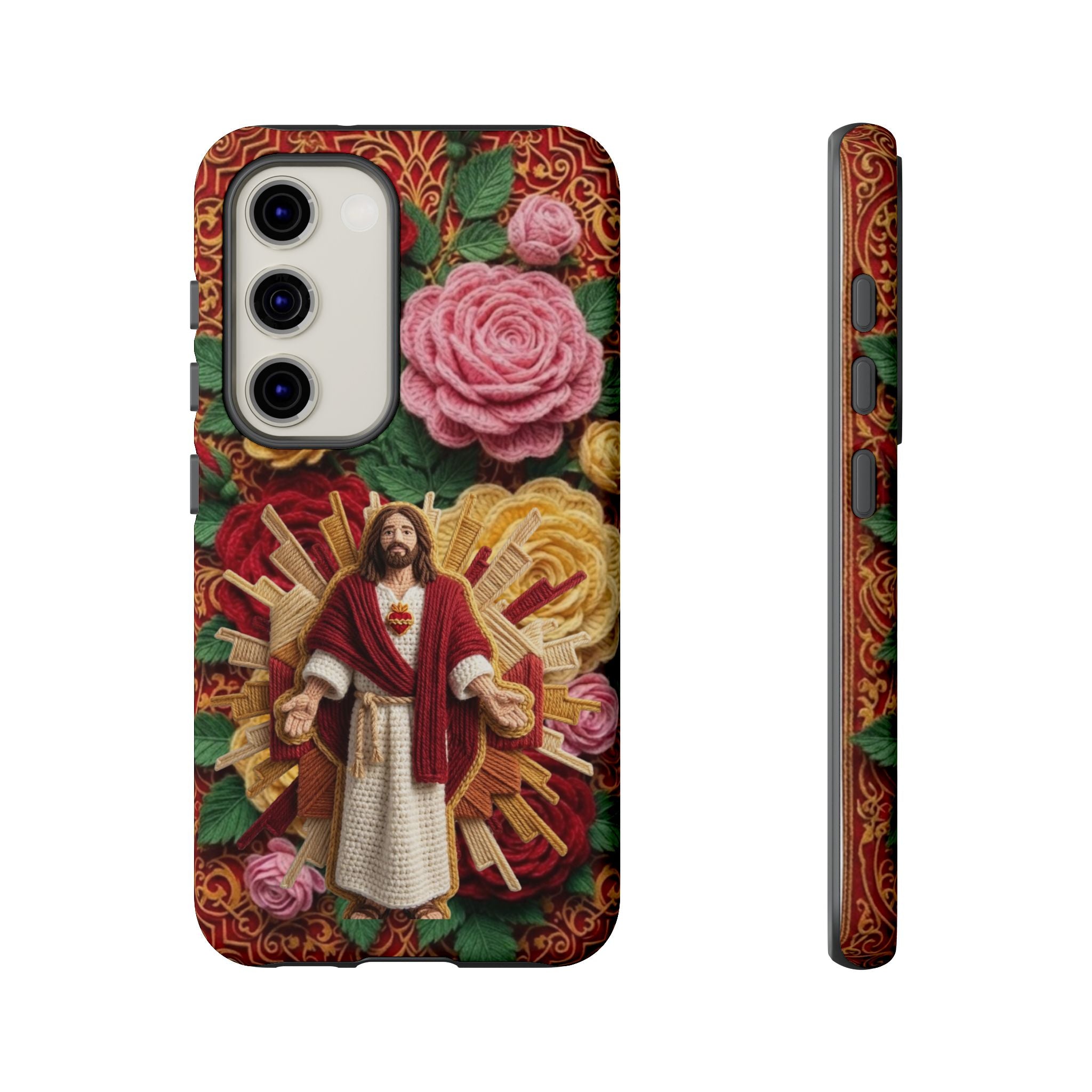 Jesus Resurrection faux-yarn phone case | Resurrection artwork phone case