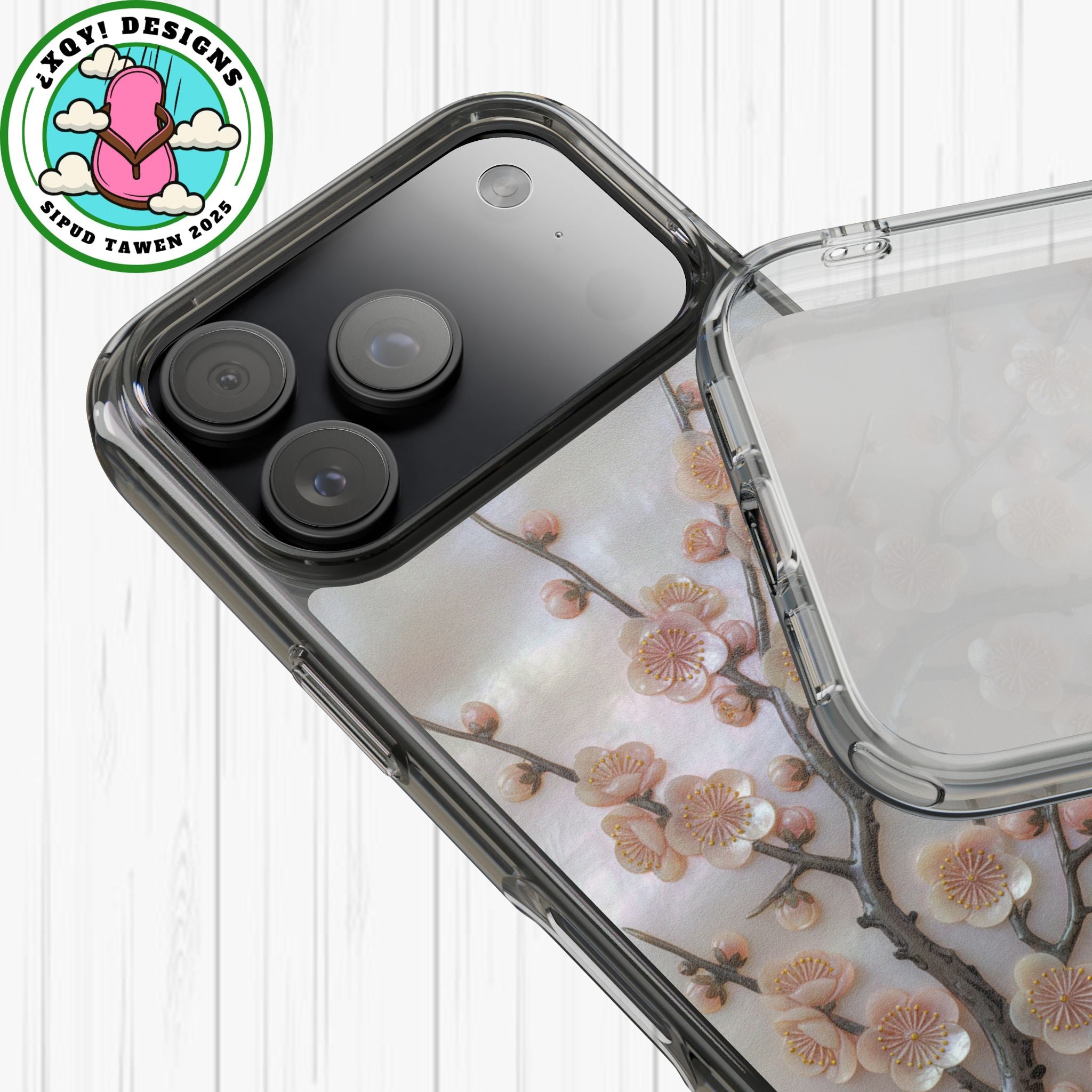 Mother of Pearl Plum Blossom Art Phone Case Nacre Flower Wall Decor Design Iridescent Shell Art Inlay Shimmering Spring Panel Floral Cover