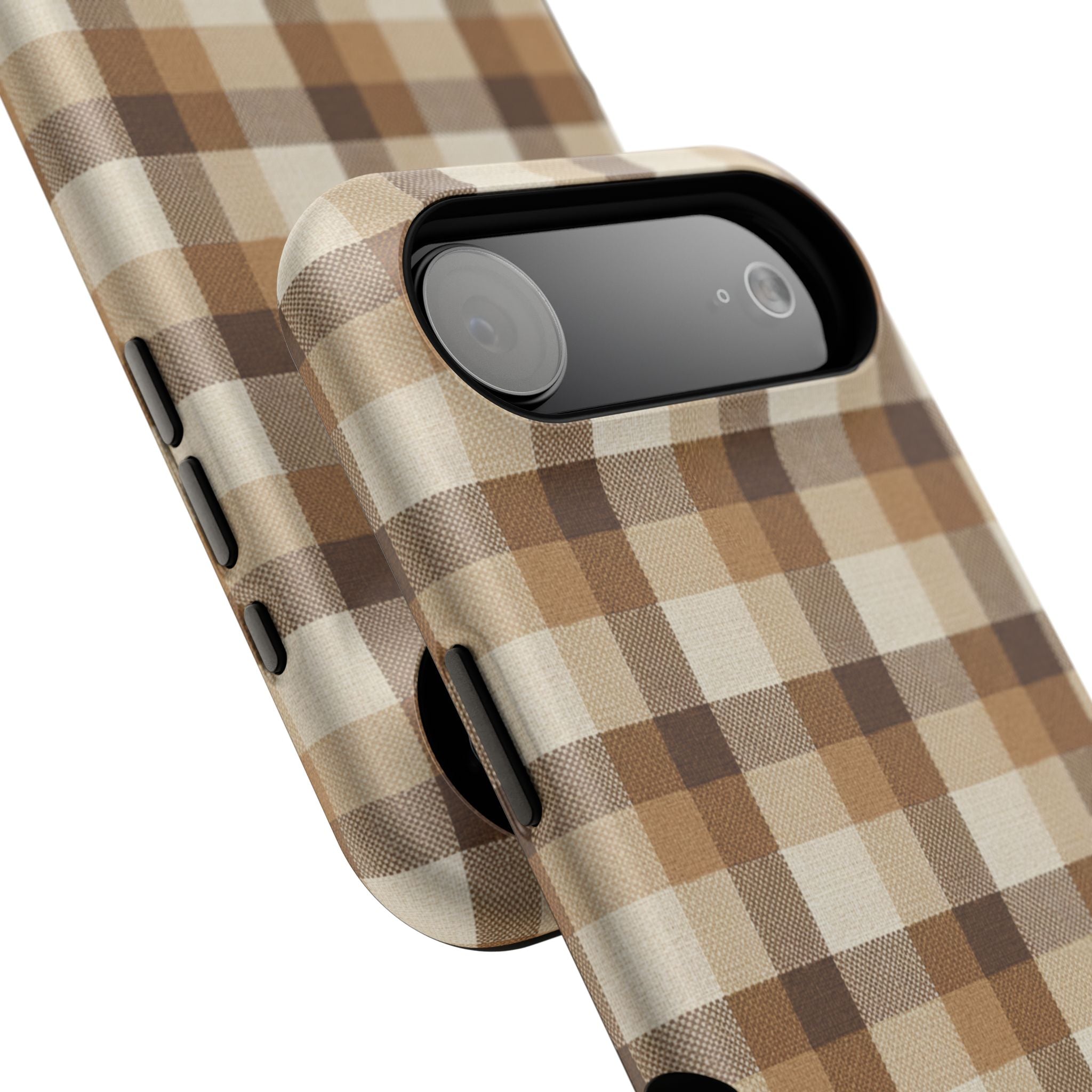 Brown Plaid Pattern Impact-Resistant Case | Checkered Phone Case