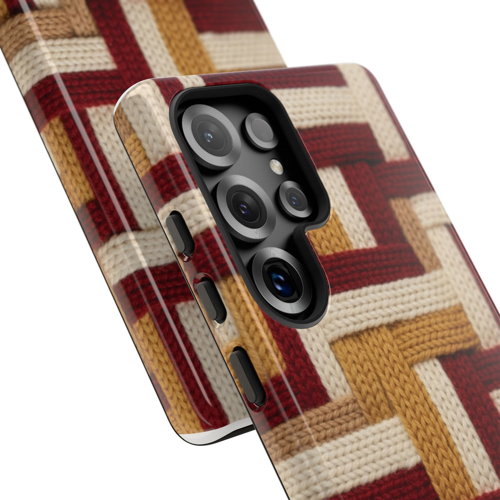 Yarn Pattern Phone Case Cozy Knit Texture Smartphone Protective Cover Elegant Design Mobile Device Cases for Samsung iPhone Pixel Models