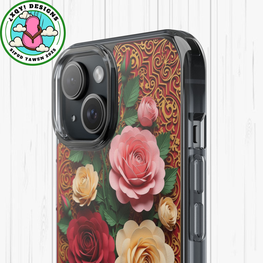 Cut-Paper Rose Bouquet Phone Case