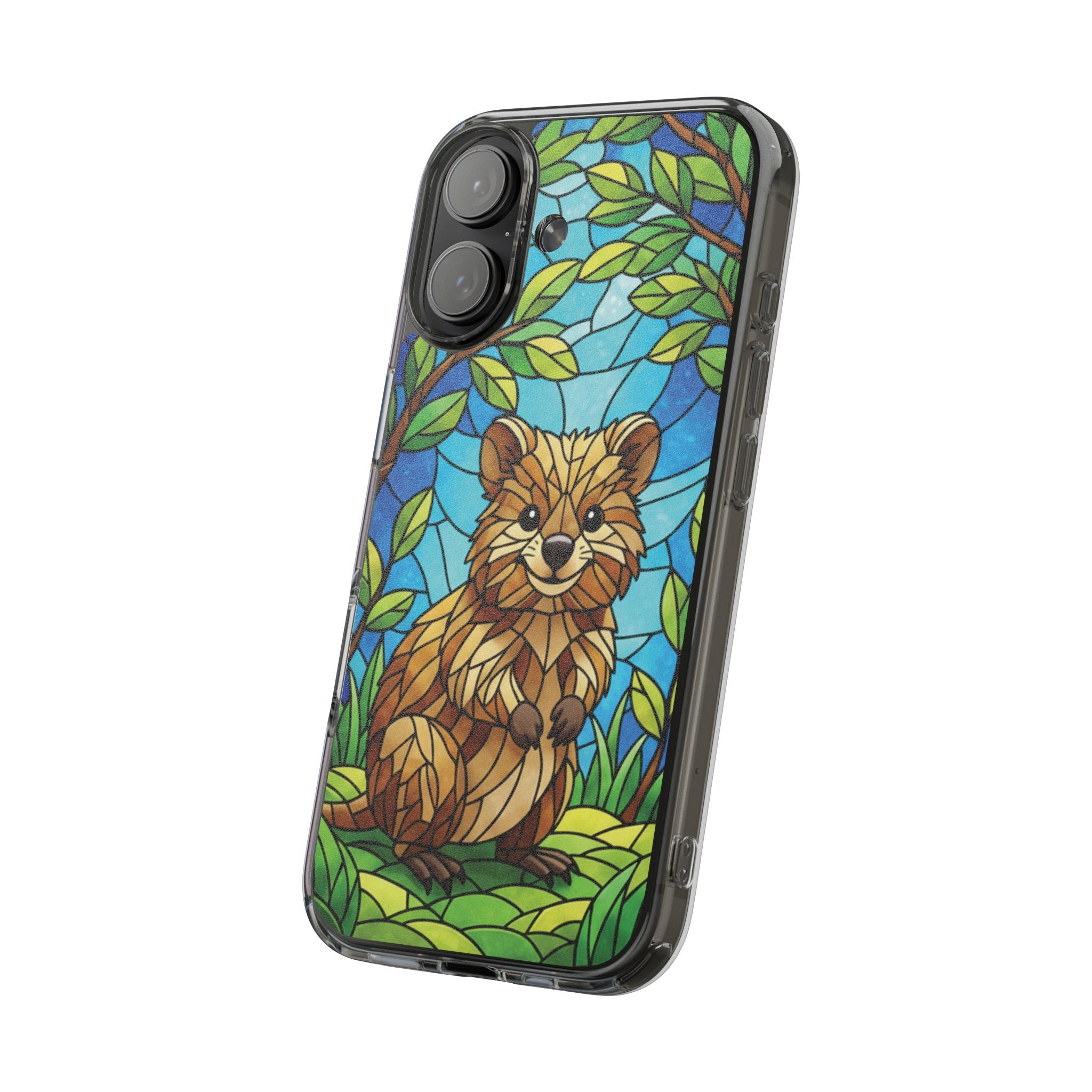 Quokka Phone Case Design Art Mobile Cover Phone Protection Device Skin Animal Print Stained Glass Art Australian Wildlife Gift Idea Phone