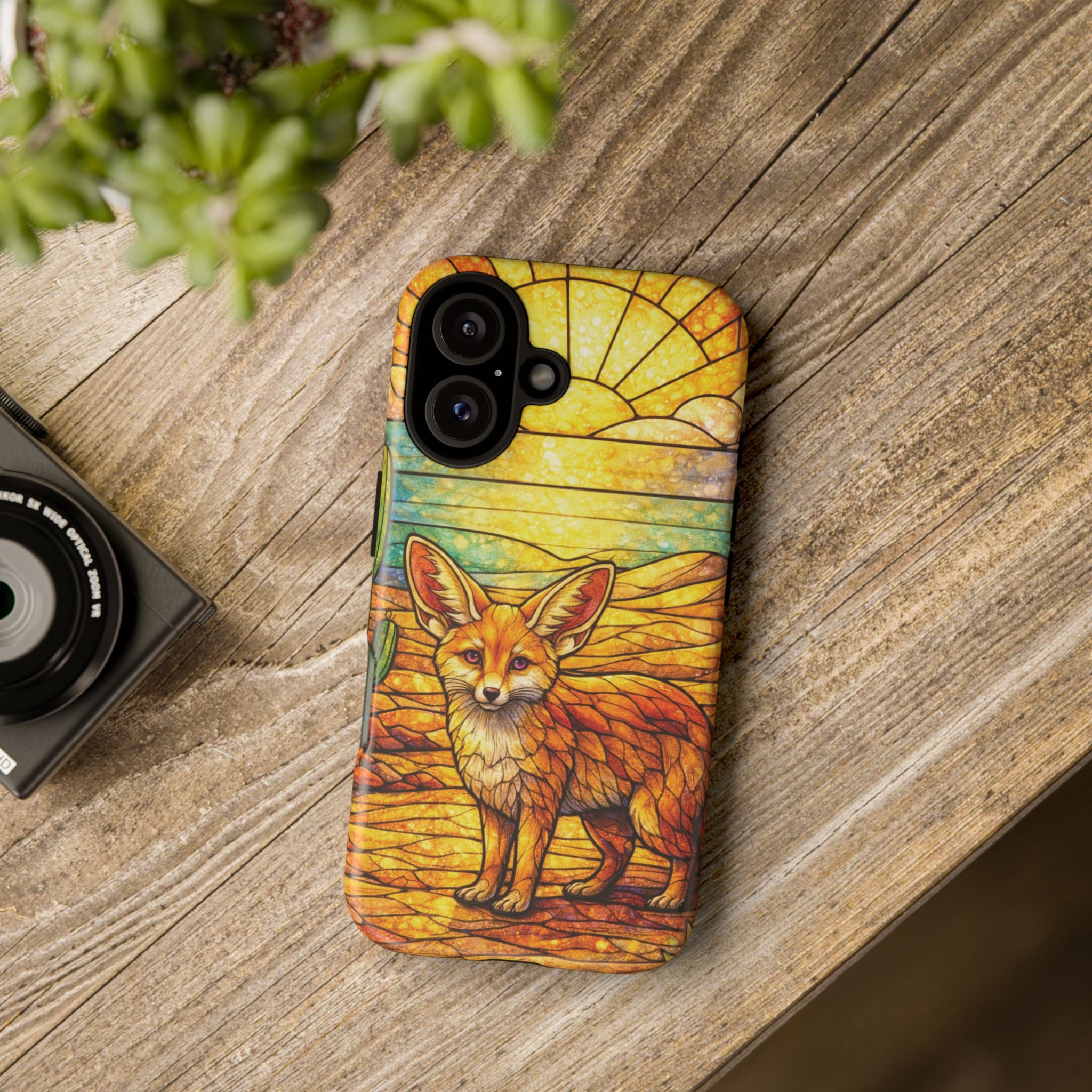Desert Fox Stained Glass Phone Case — Galaxy & iPhone Pixel Compatible
