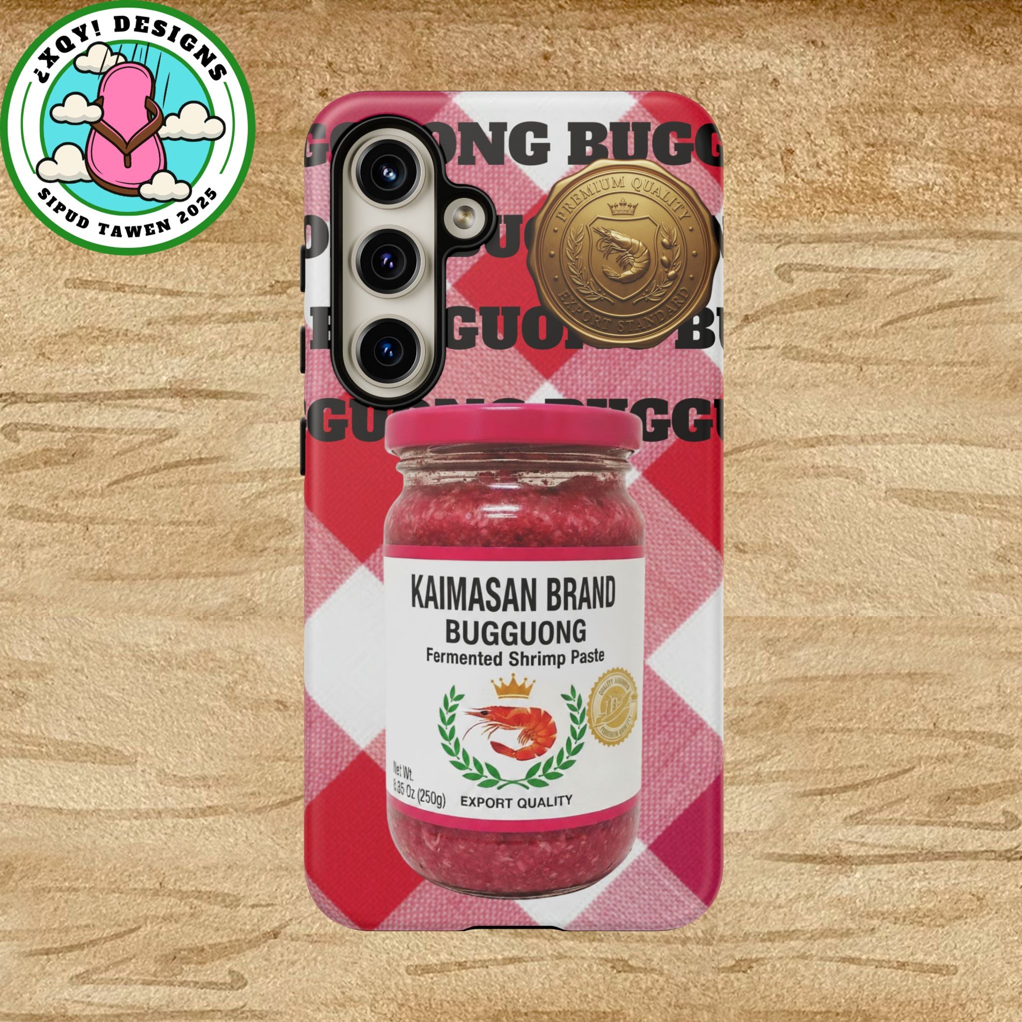 Red Gingham Phone Case Filipino Food Lover Gingham Pattern Phone Accessory Foodie Philippine Cuisine Lover Gift for Foodies