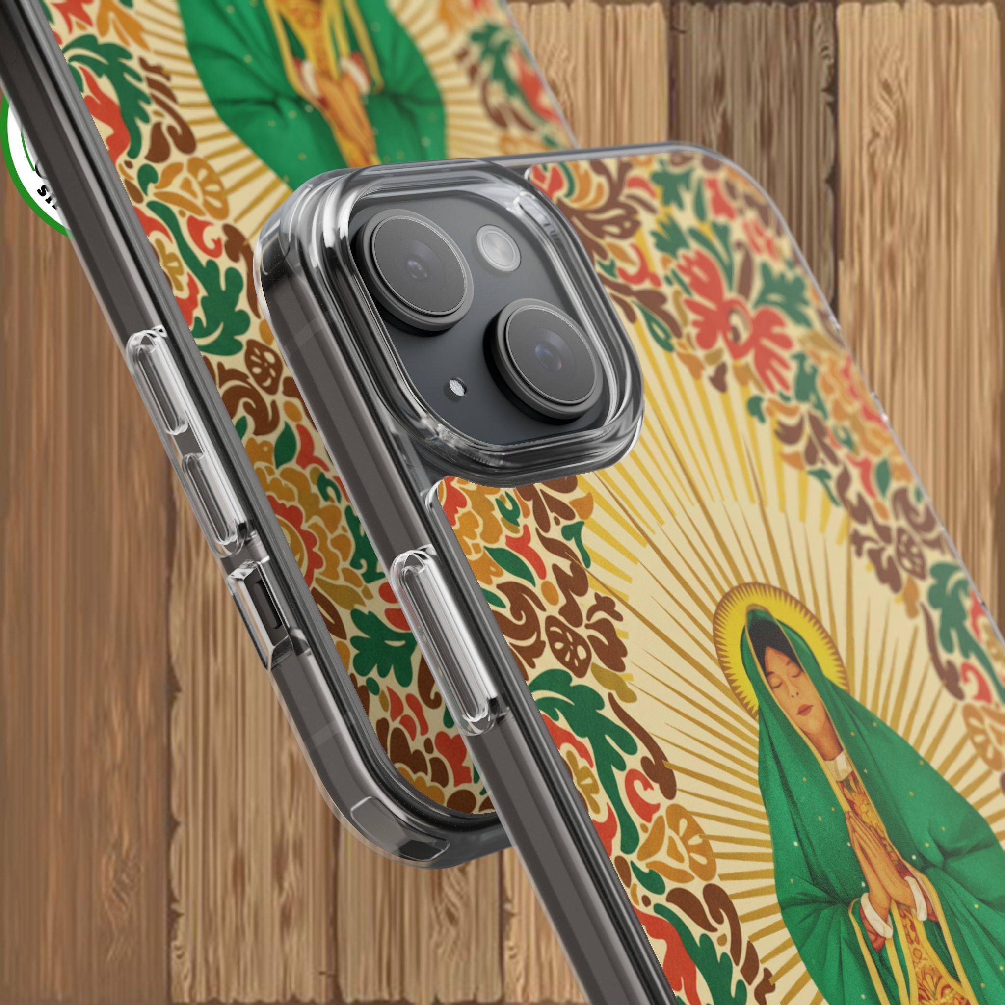 Virgin of Guadalupe Phone Case — Cut-Paper Style Religious Christian iPhone Samsung Pixel