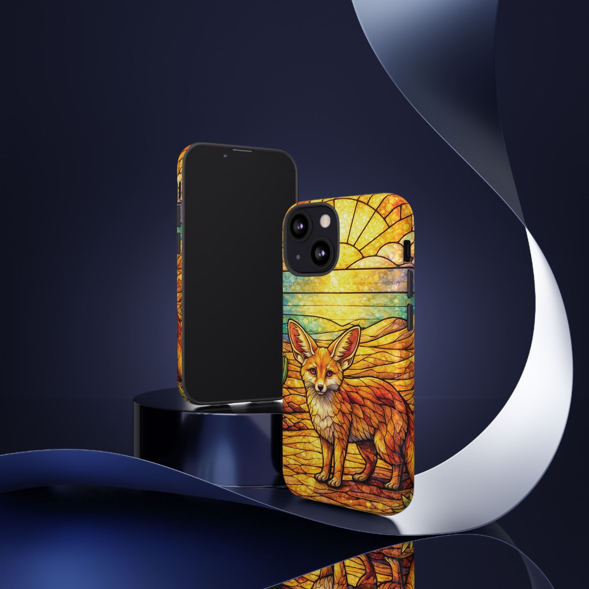 Desert Fox Stained Glass Phone Case — Galaxy & iPhone Pixel Compatible