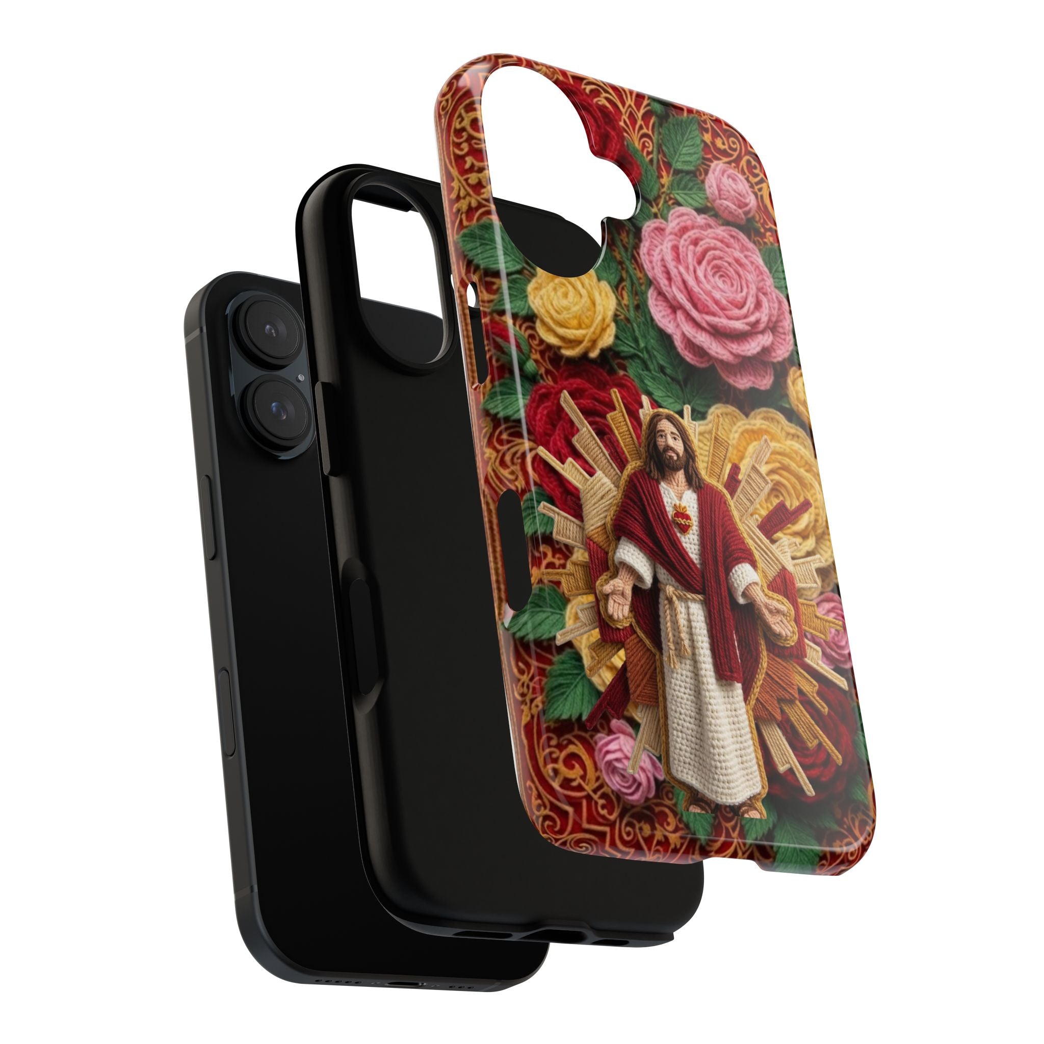 Jesus Resurrection faux-yarn phone case | Resurrection artwork phone case