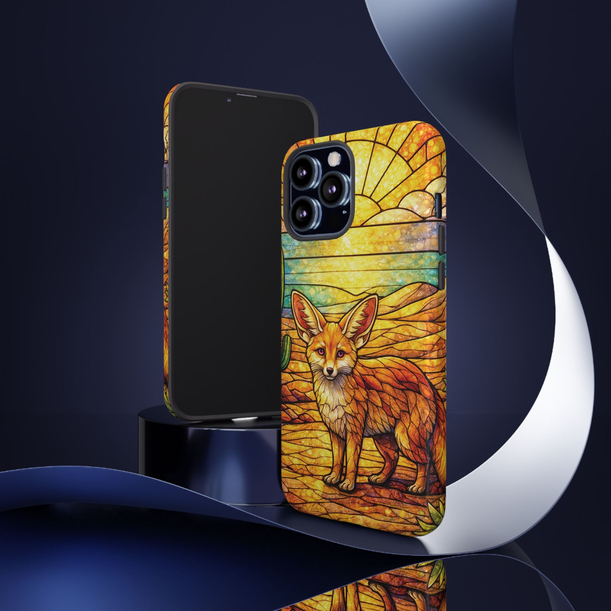 Desert Fox Stained Glass Phone Case — Galaxy & iPhone Pixel Compatible