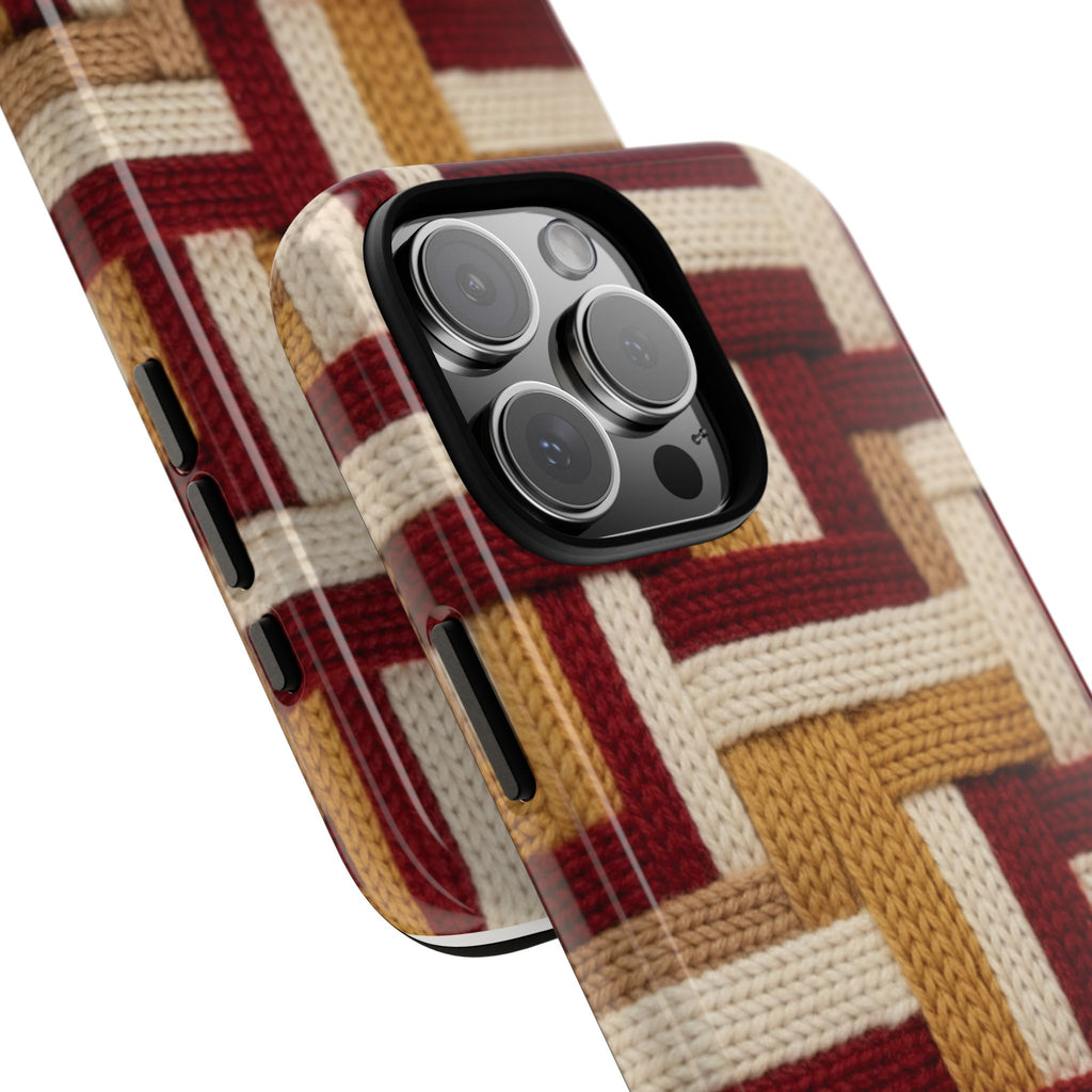 Yarn Pattern Phone Case Cozy Knit Texture Smartphone Protective Cover Elegant Design Mobile Device Cases for Samsung iPhone Pixel Models